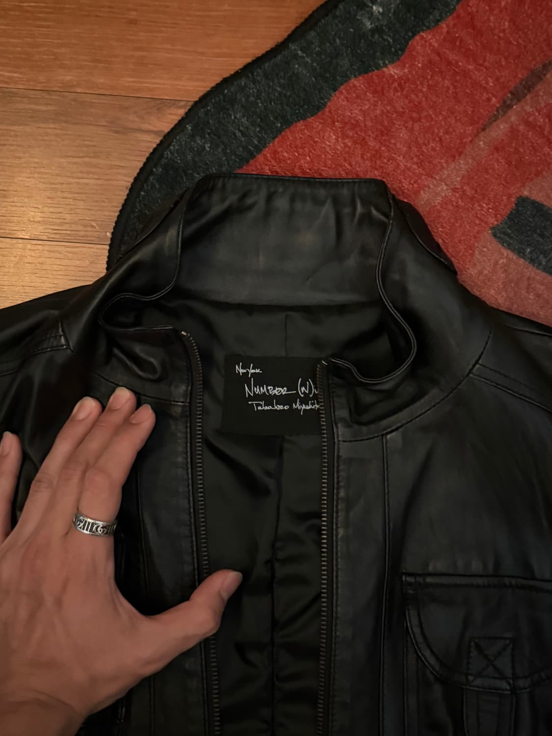 Number (N)ine 07AW 스컬 체인 레더 자켓 상품이미지2