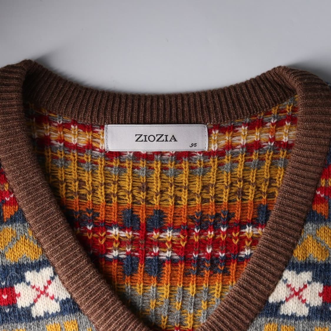 지오지아 페어아일 울 블렌드 니트 베스트 M 상품이미지6