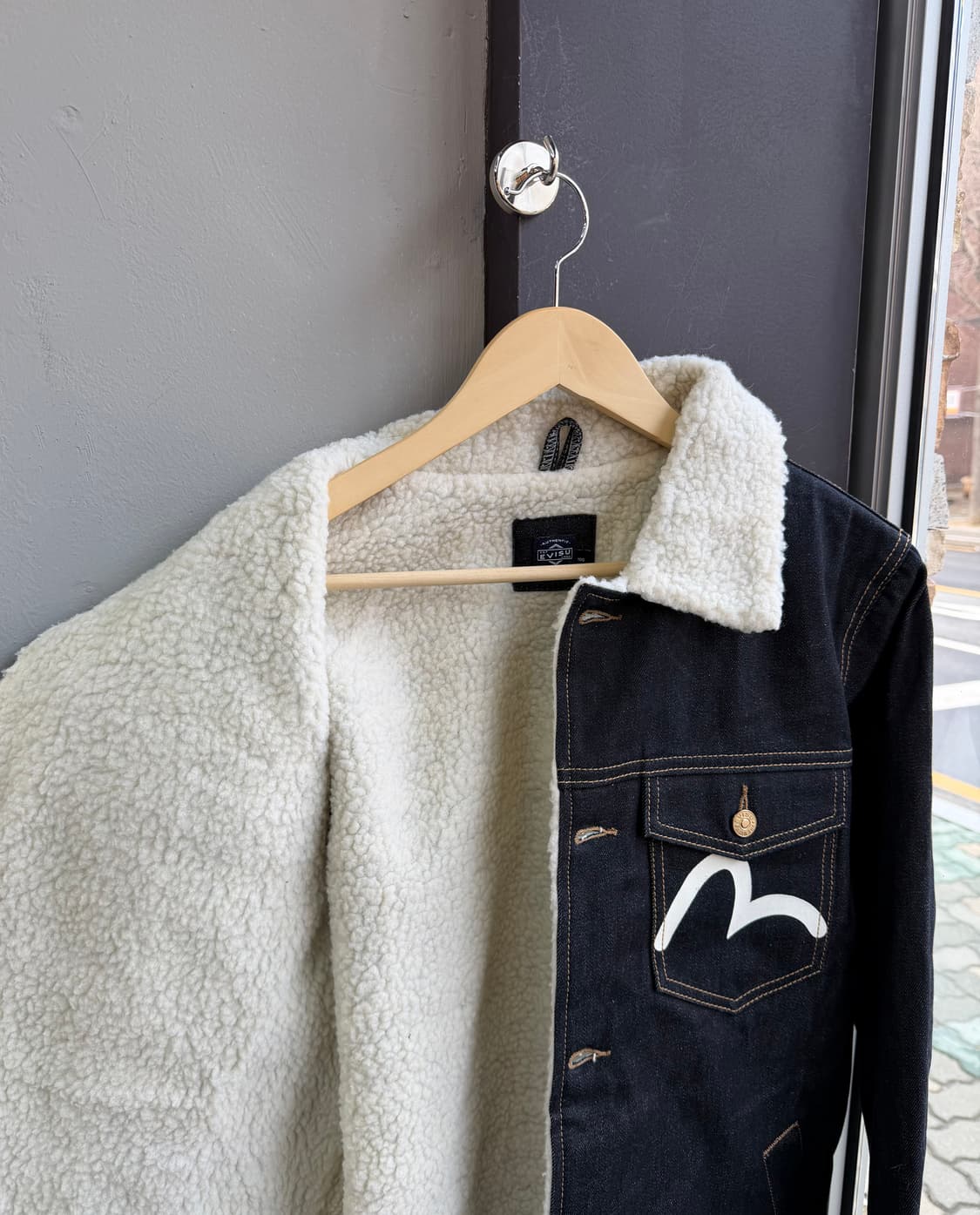 .L/ 에비수 빅로고 청데님 쉐르파 자켓 상품이미지5