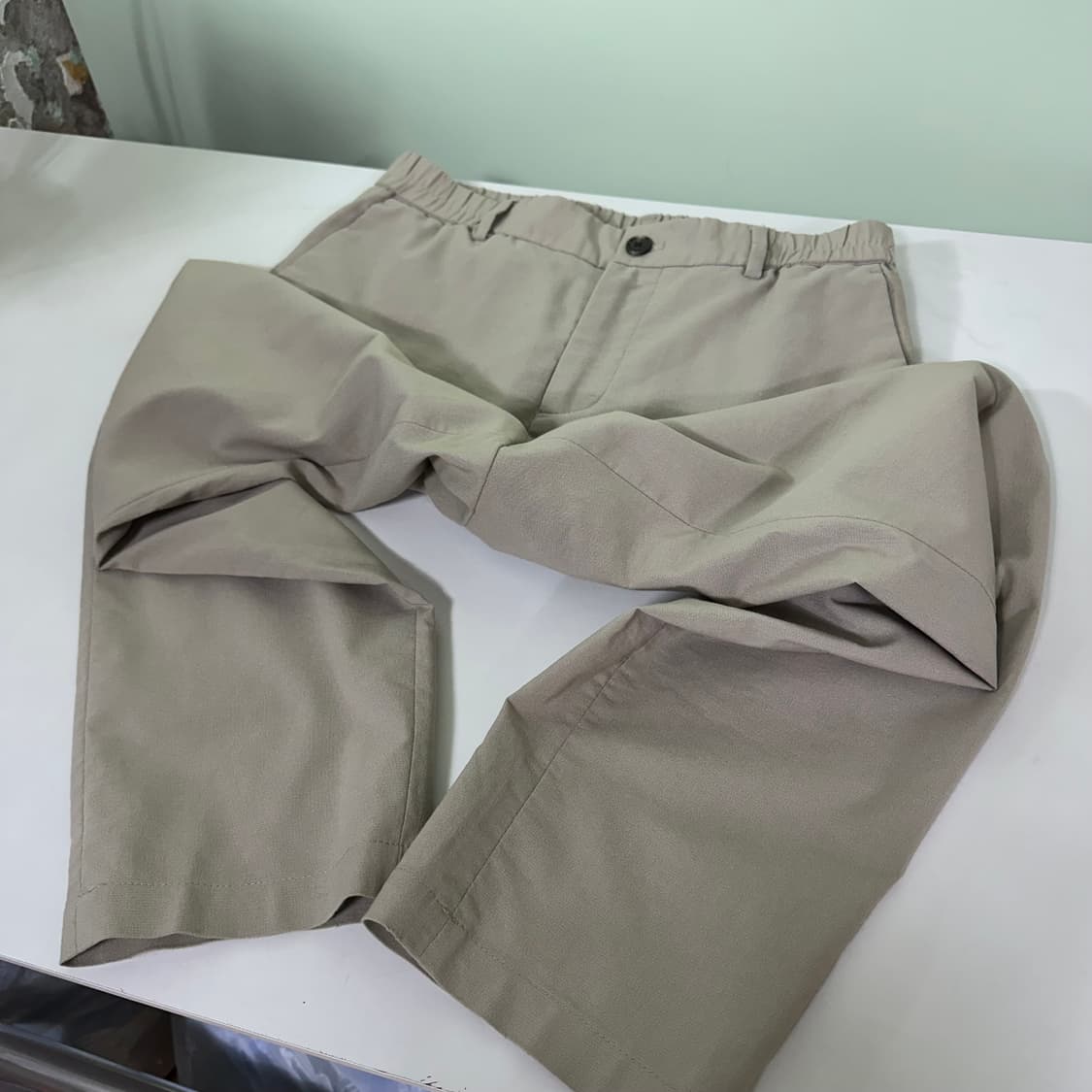 M 지오지아 베이지 루즈레귤러핏 밴딩 9부팬츠 상품이미지4