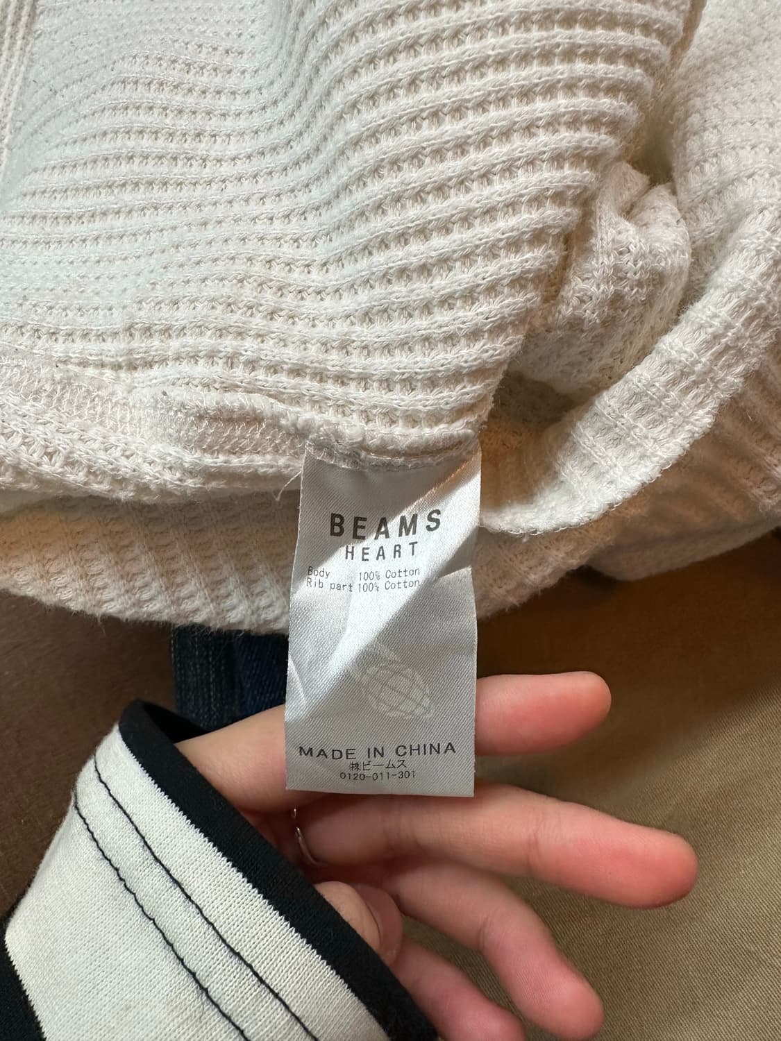 M)beams heart 빈티지 와플 롱슬리브 상품이미지6