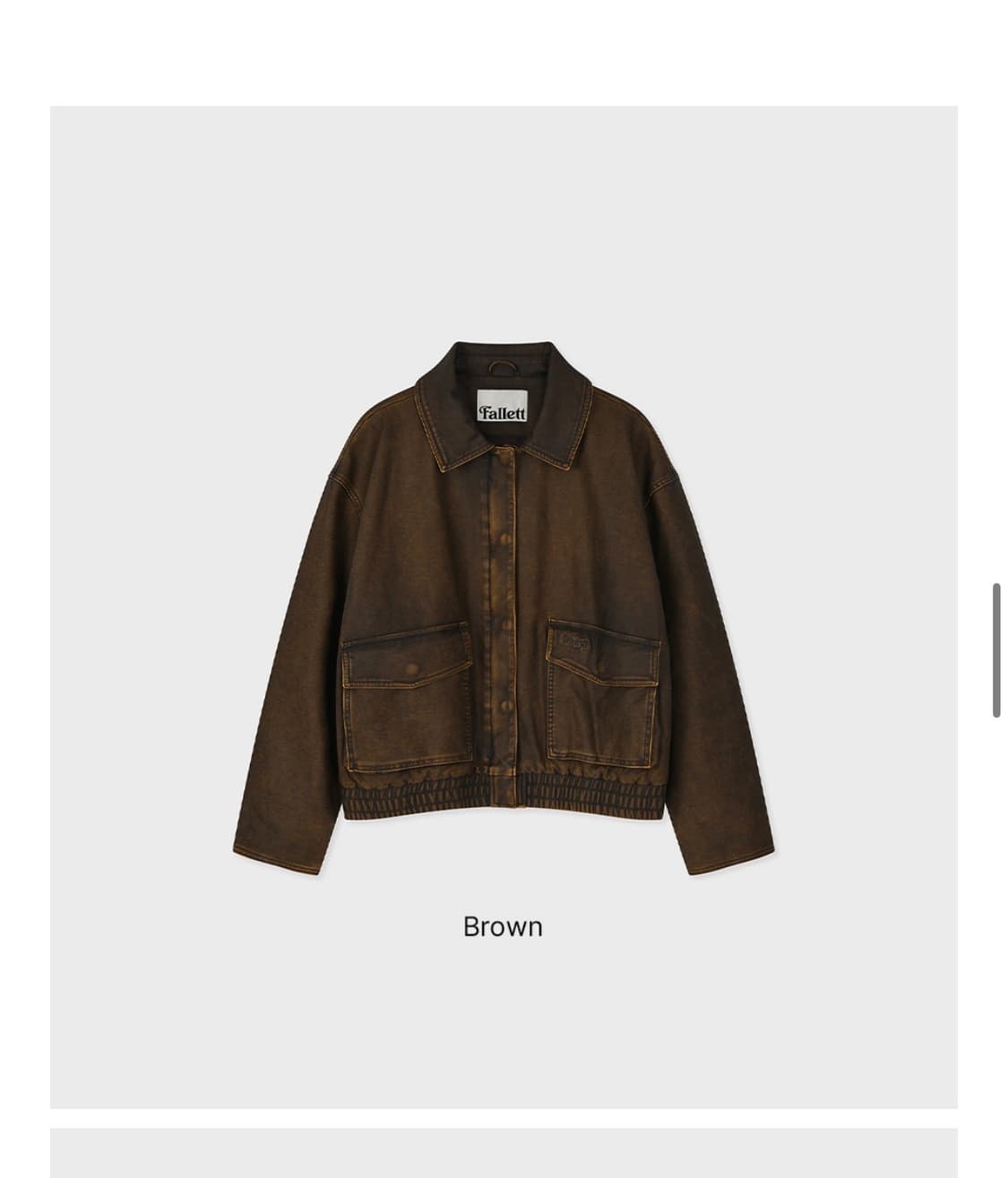 Fallett 팔렛 빈티지 워싱 레더 자켓 브라운 상품이미지2