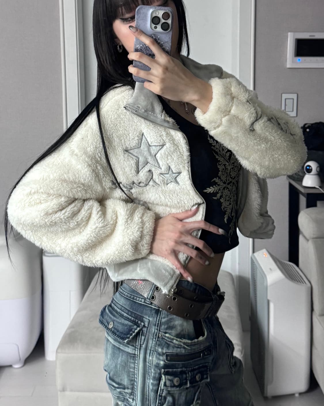 ༒ Y2K fur jacket 상품이미지5