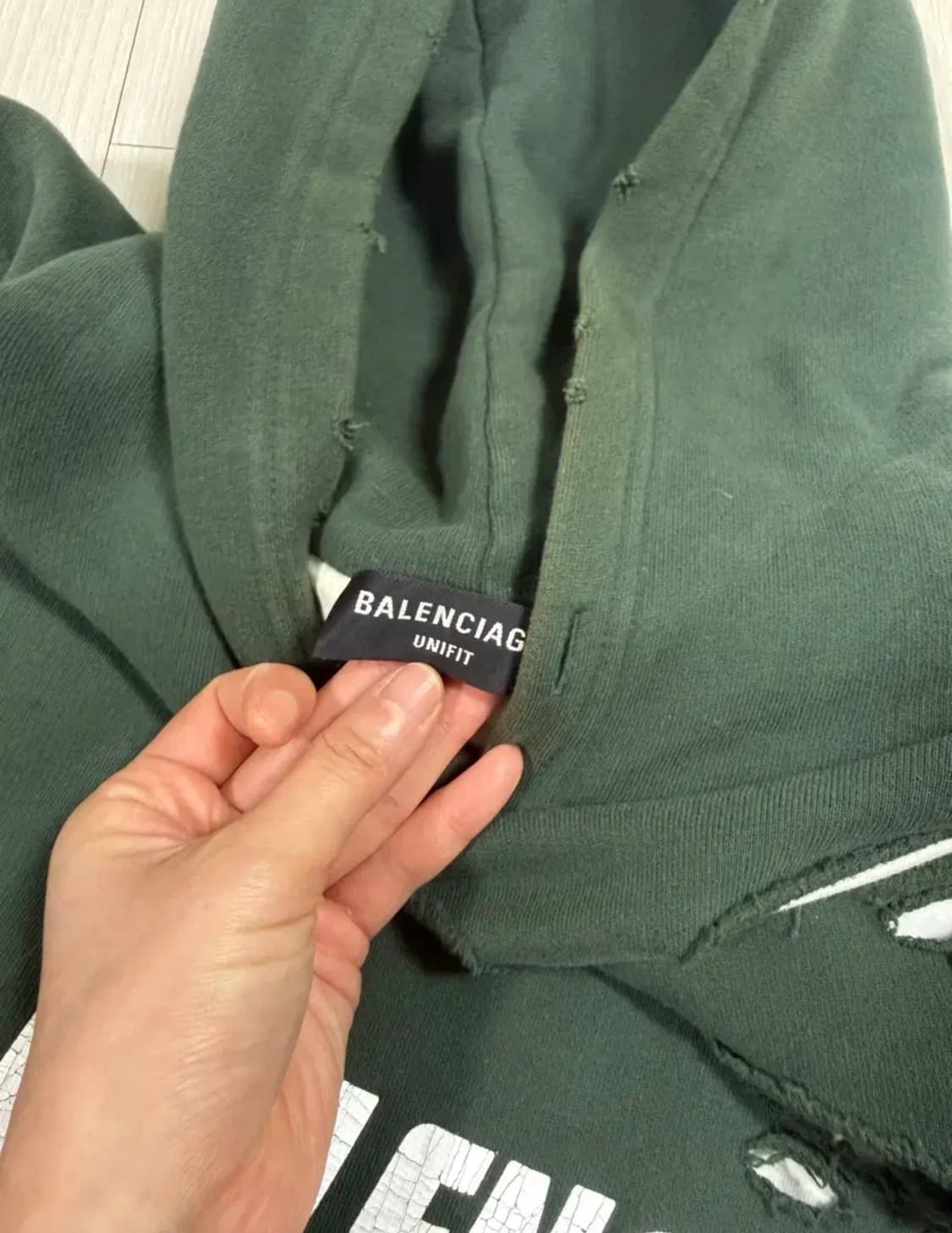 발렌시아가 디스트로이드 데미지 후드 상품이미지5