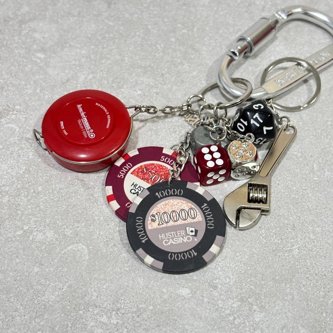 Oribell 미니 스패너 줄자 겜블칩 카라비너 유틸리티 키링 열쇠고리 상품이미지5