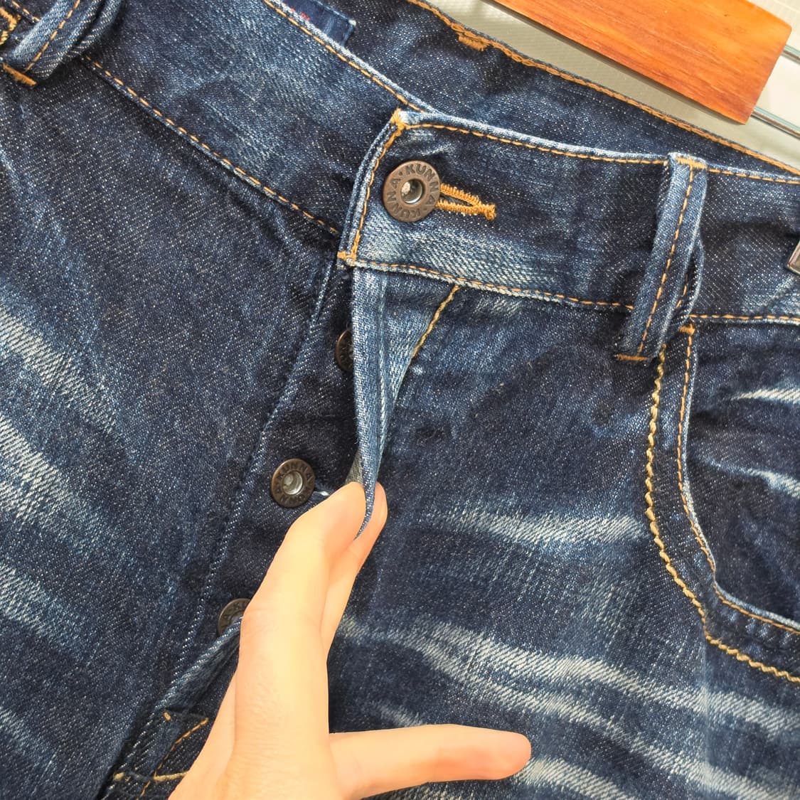 JAPAN 빈티지 KUNNA 빈티지 워싱가공 데님팬츠- 32 상품이미지7