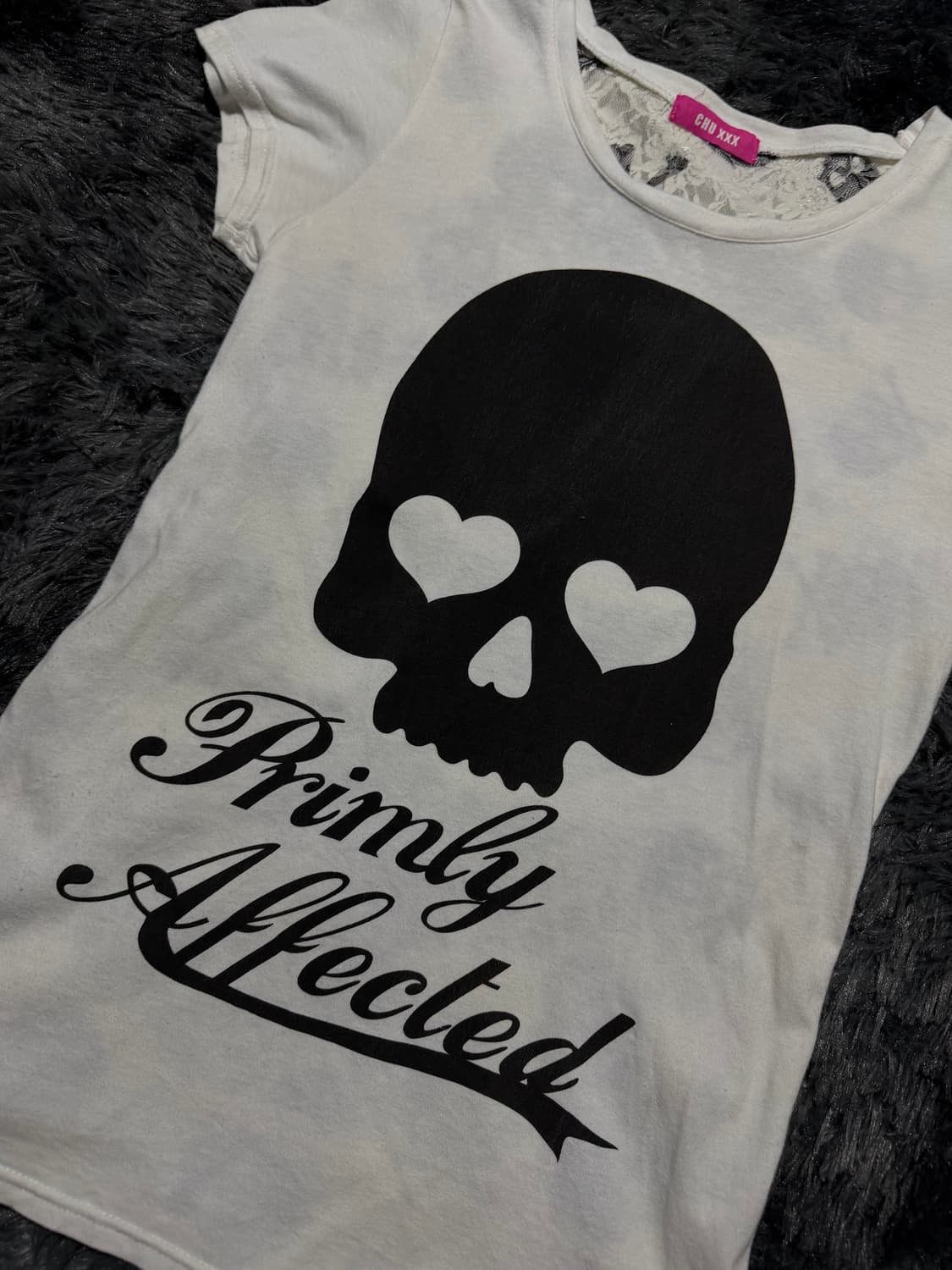  CHU XXX 해골프린팅 등판 절개 반팔 상품이미지3