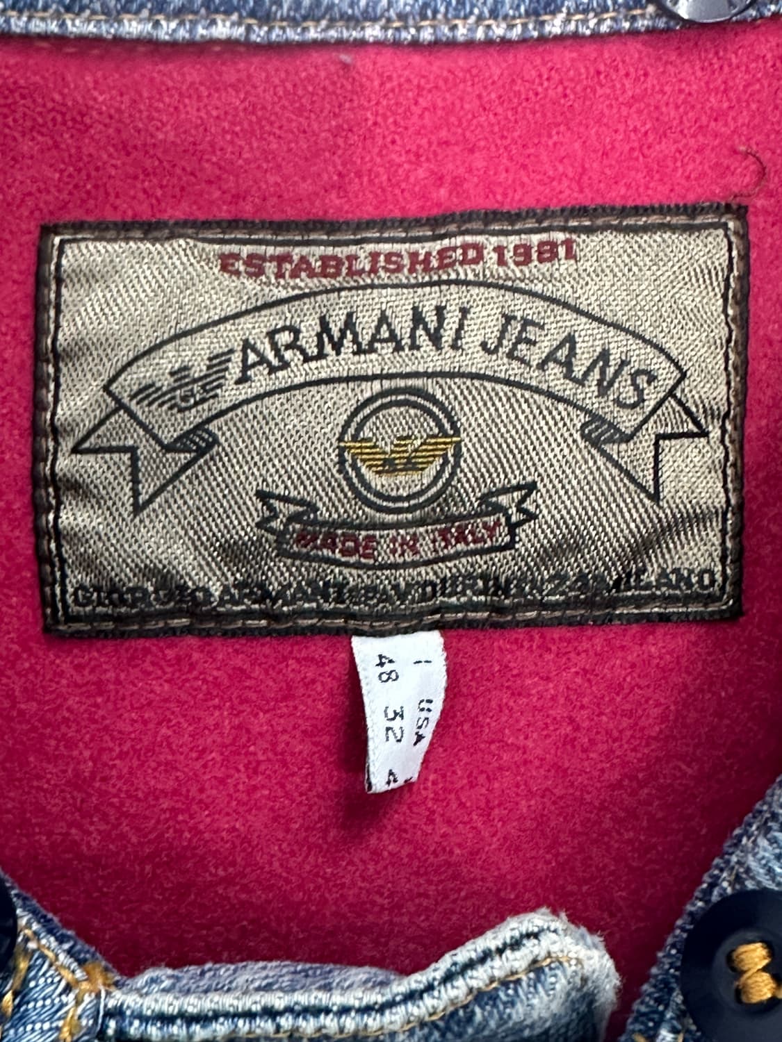 80s Armani Jeans 데님 초어 자켓 XL 상품이미지8