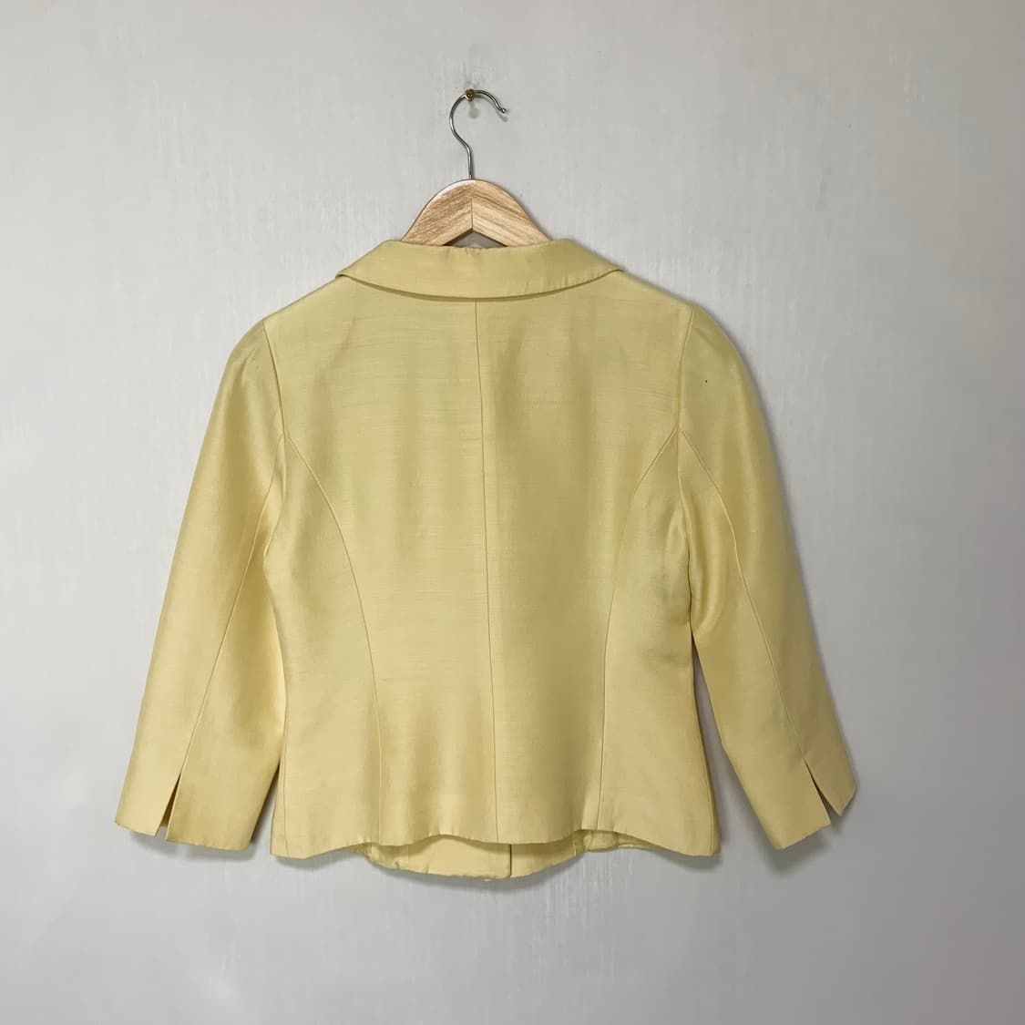 LANVIN 린넨 혼방 자켓 옐로우 랑방 여성 빈티지 세미크롭 자켓 상품이미지3