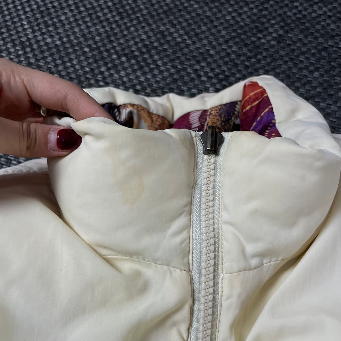 Lee 리 빈티지 오렌지 퍼플 패턴 리버시블 패딩 상품이미지7