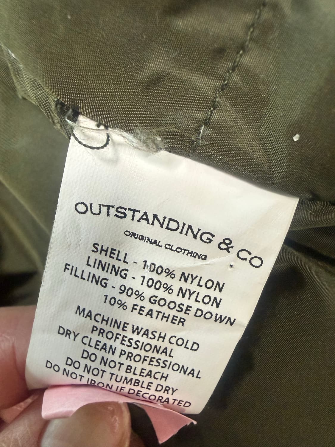 아웃스탠딩 카라코람 올리브 L 패딩 상품이미지5