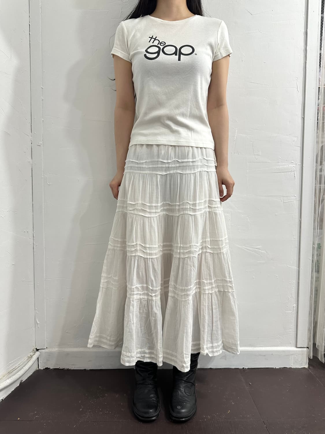 gap white tiered skirt 상품이미지2