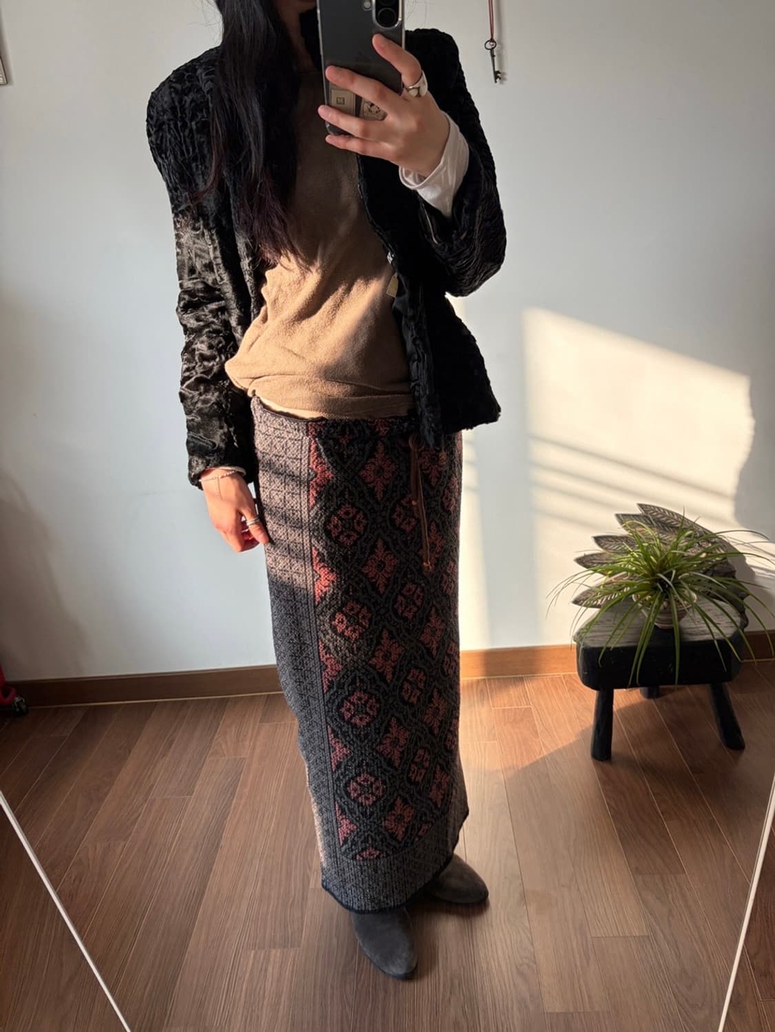 patterned long skirt 상품이미지2
