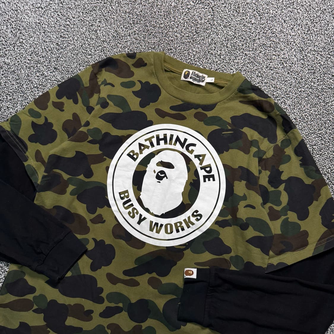 Name :  베이프 퍼스트 카모 미드로고 레이어드 롱슬리브 :)  상품이미지3