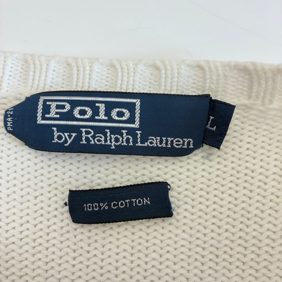 Polo   폴로 랄프로렌 자수 코튼 화이트 크루넥 니트 상품이미지5