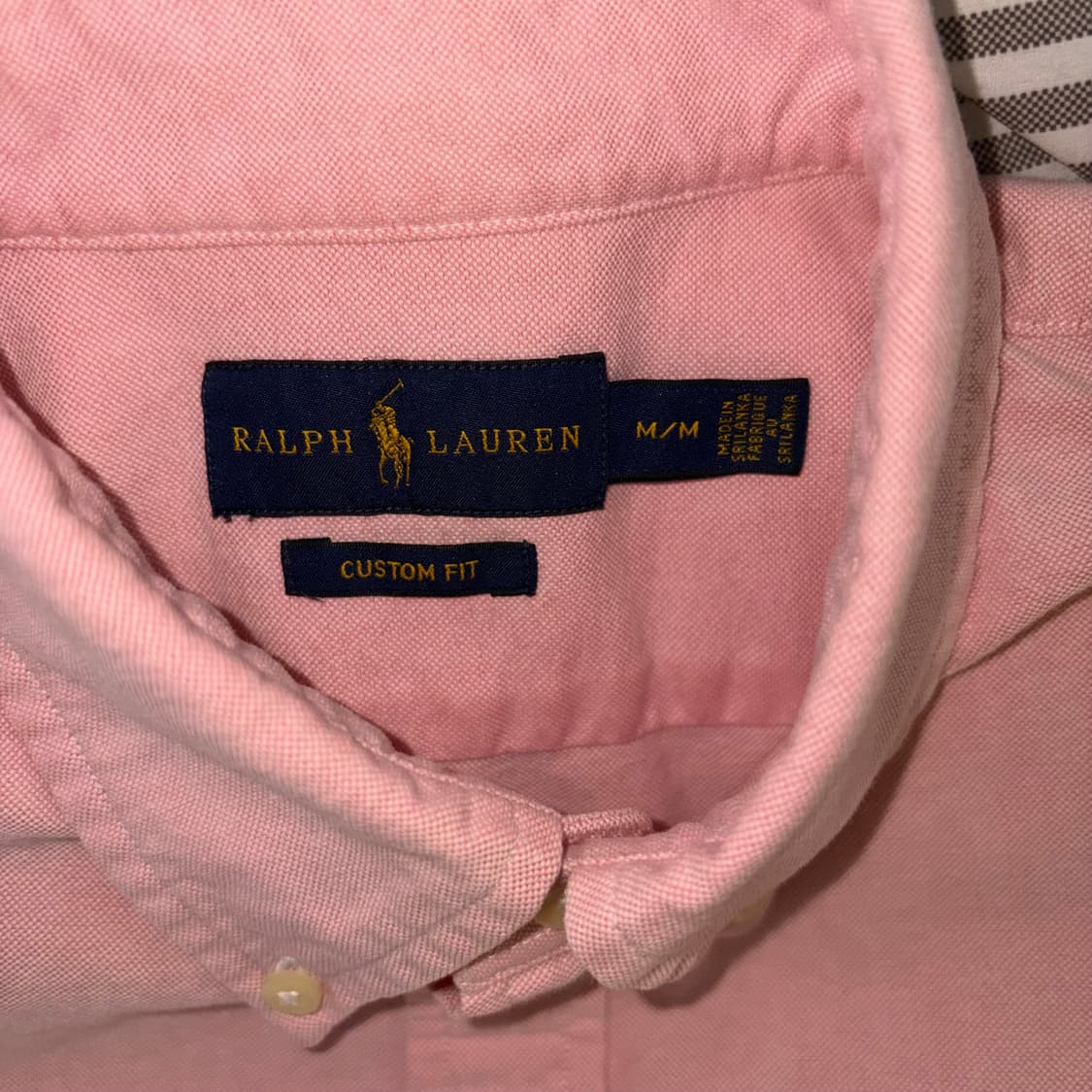 폴로 랄프로렌 핑크 옥스포드 셔츠 커스텀핏 m 핑크 상품이미지3