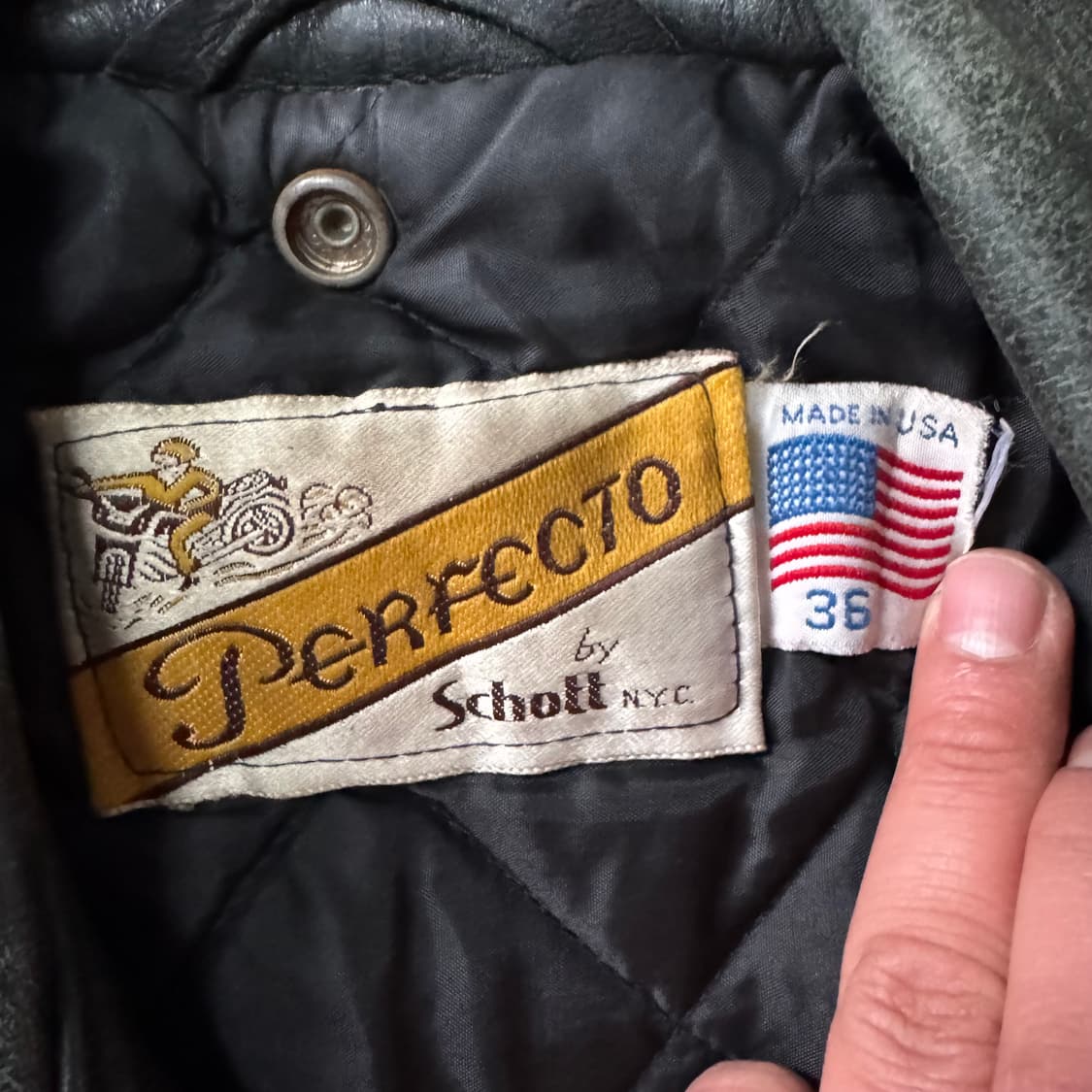 [S] 90s Schott Perfecto 가죽 라이더 자켓 상품이미지7