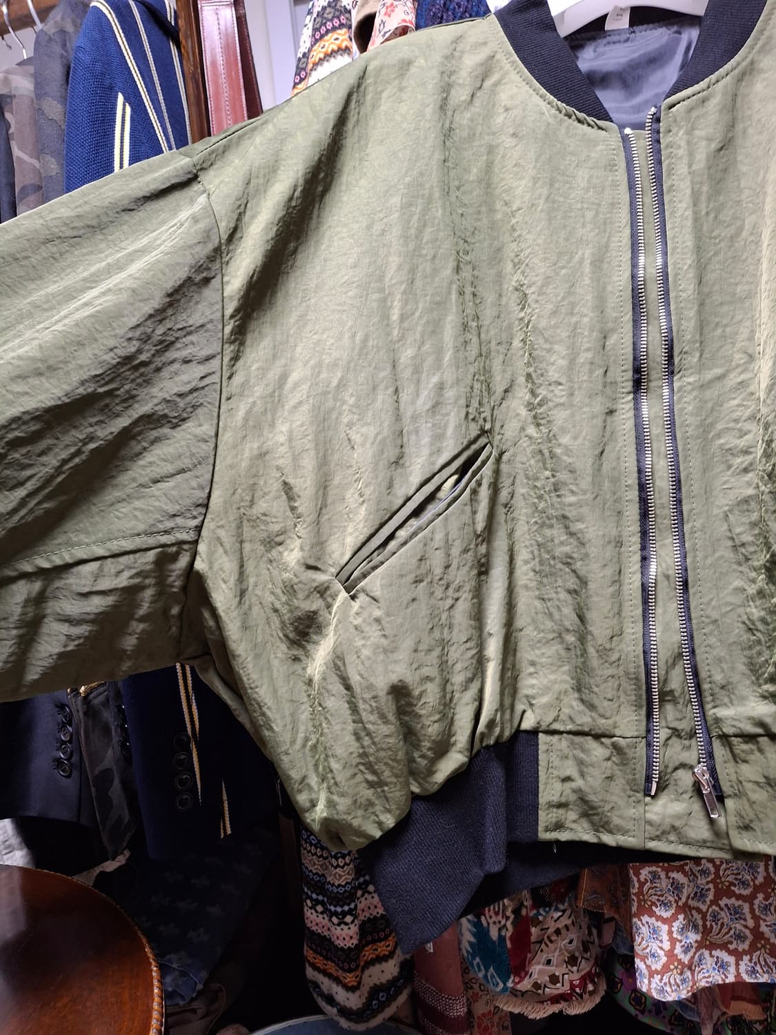 (마지막특가) 카키 봄버 자켓 점퍼 F 상품이미지4