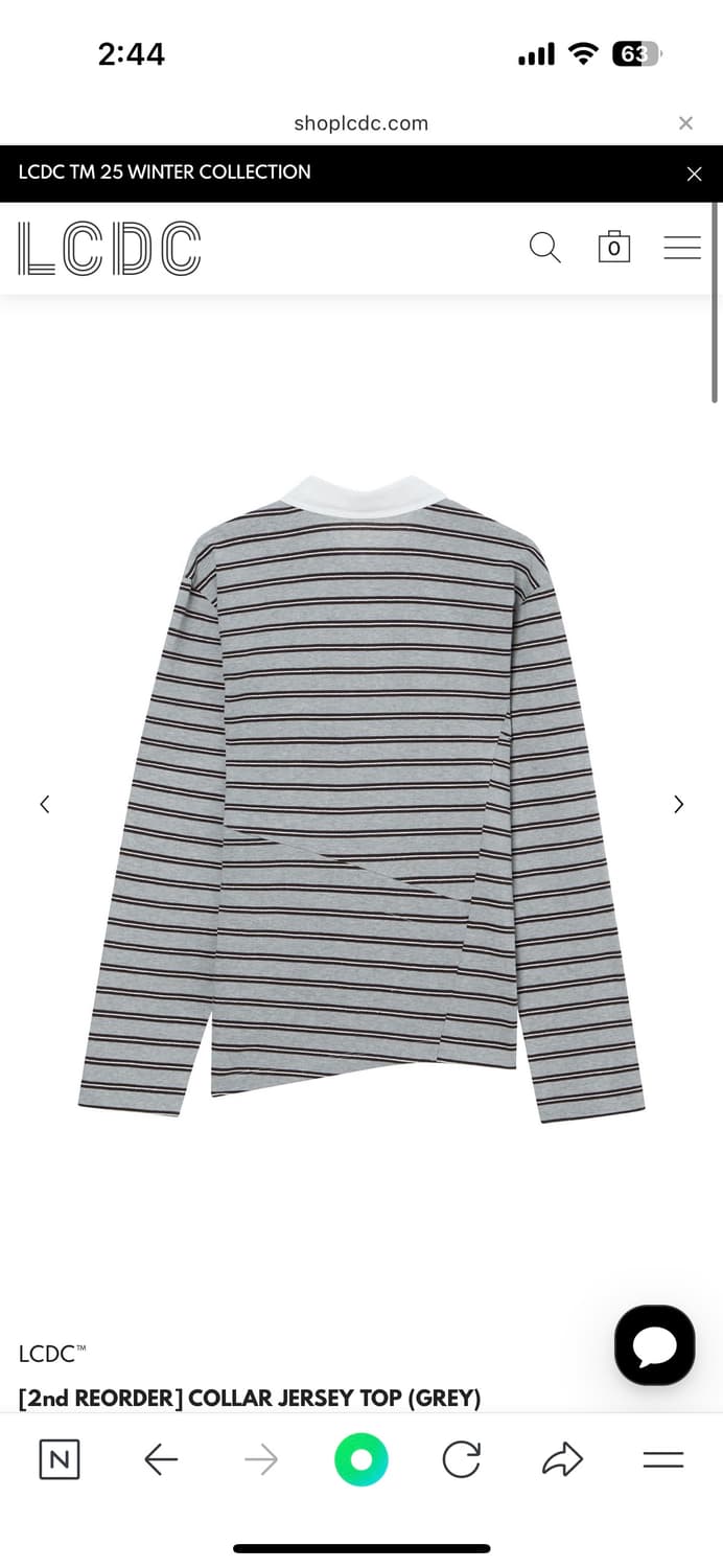 LCDC 엘씨디씨티엠 카라 져지탑 상품이미지5