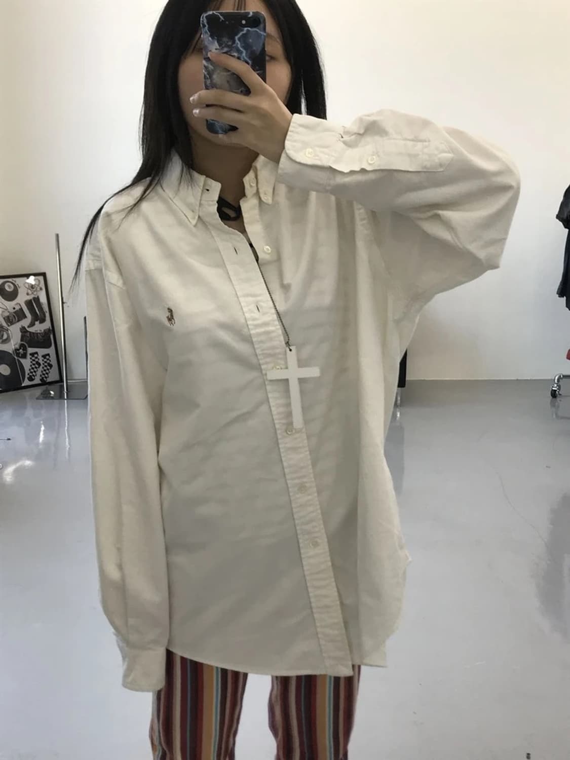 폴로랄프로렌 오버핏 화이트 셔츠 상품이미지3