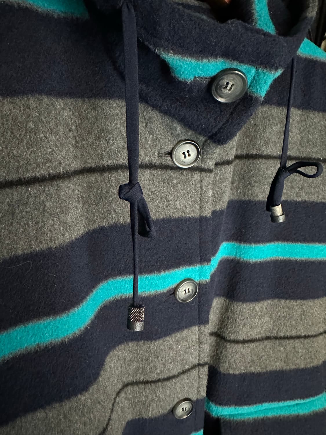 쁘렝당 스트라이프 후드 코트 F [오버사이즈] 상품이미지2