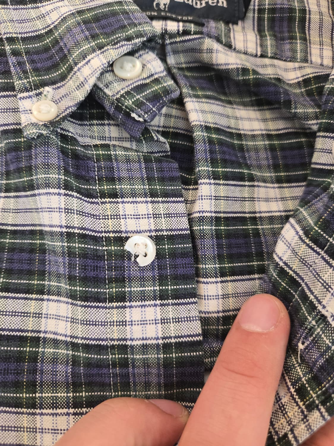 랄프로렌 체크 남방 네이비 오버핏 셔츠 105 상품이미지5