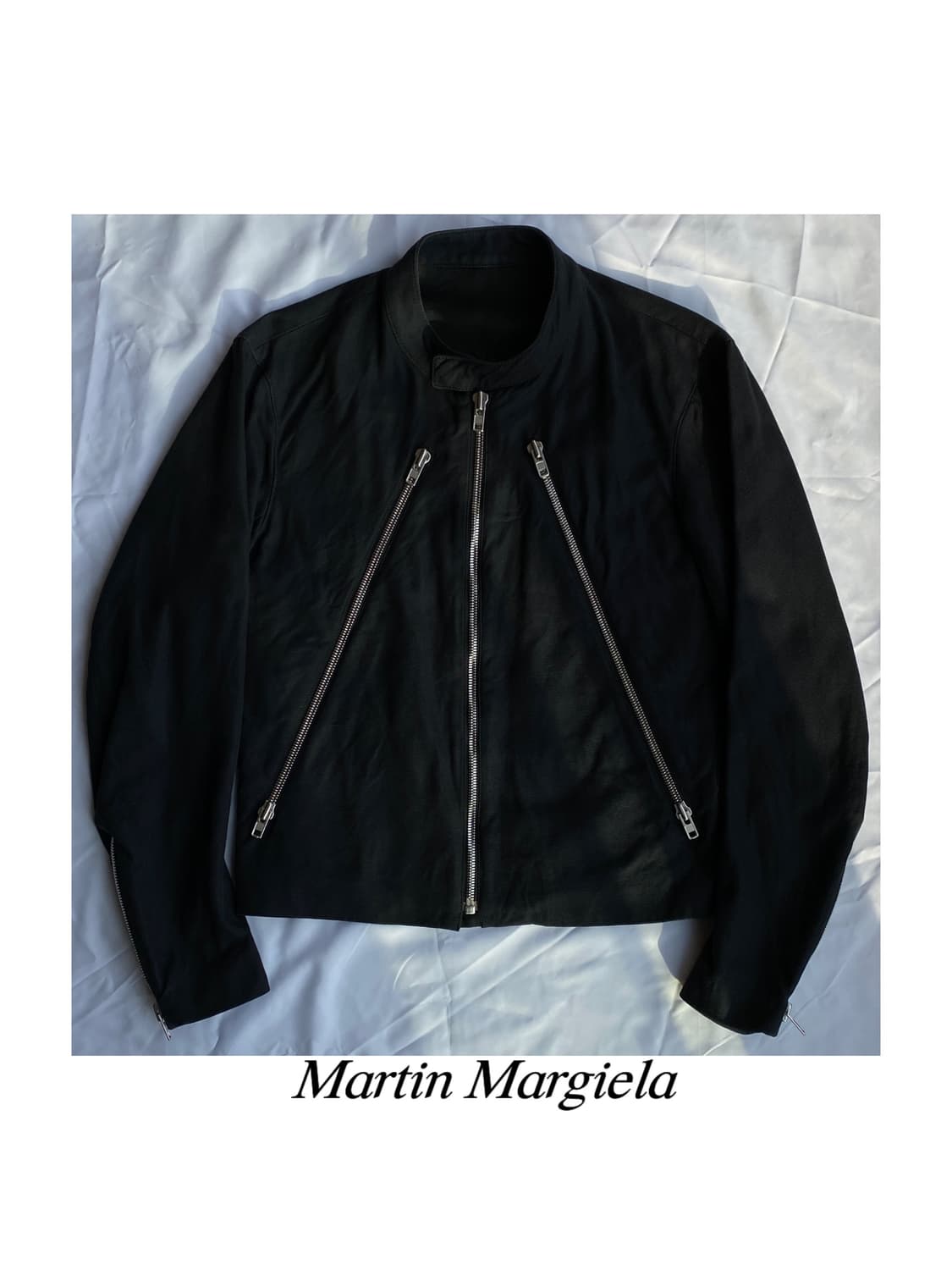 마틴 마르지엘라 08ss 5zip 바이커 자켓 아카이브 블루종 아티저널 상품이미지1