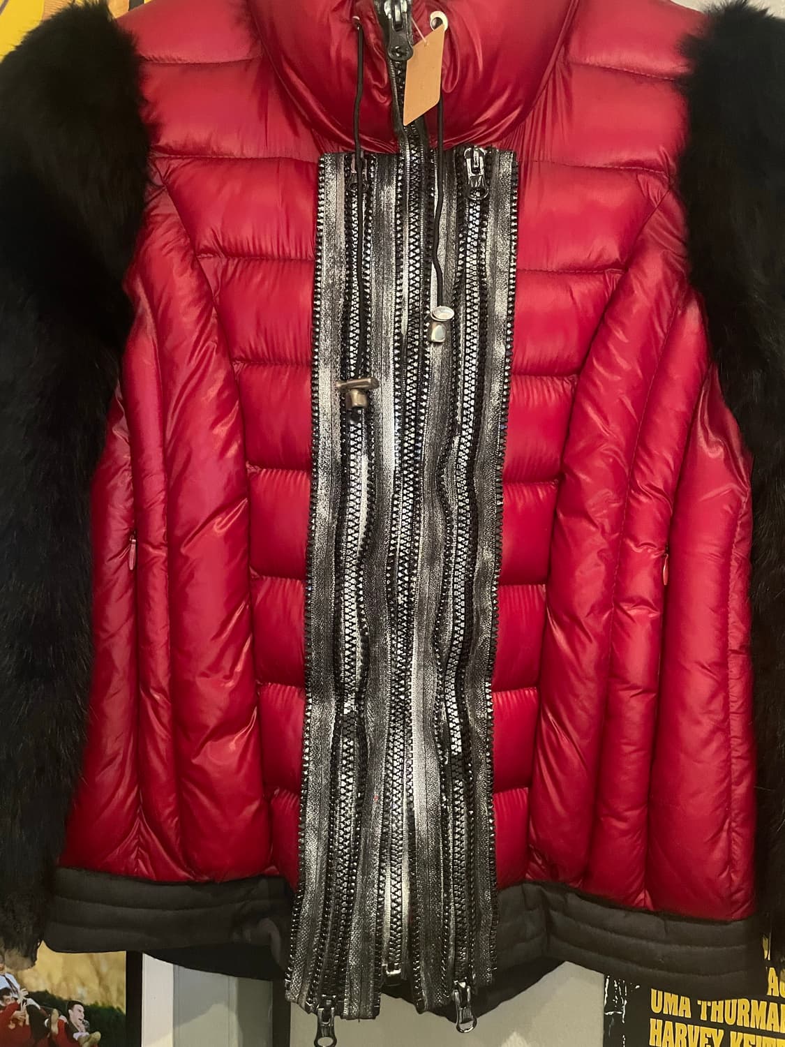 VTG velvet 70 퍼 소매 구스패딩 자켓 상품이미지5