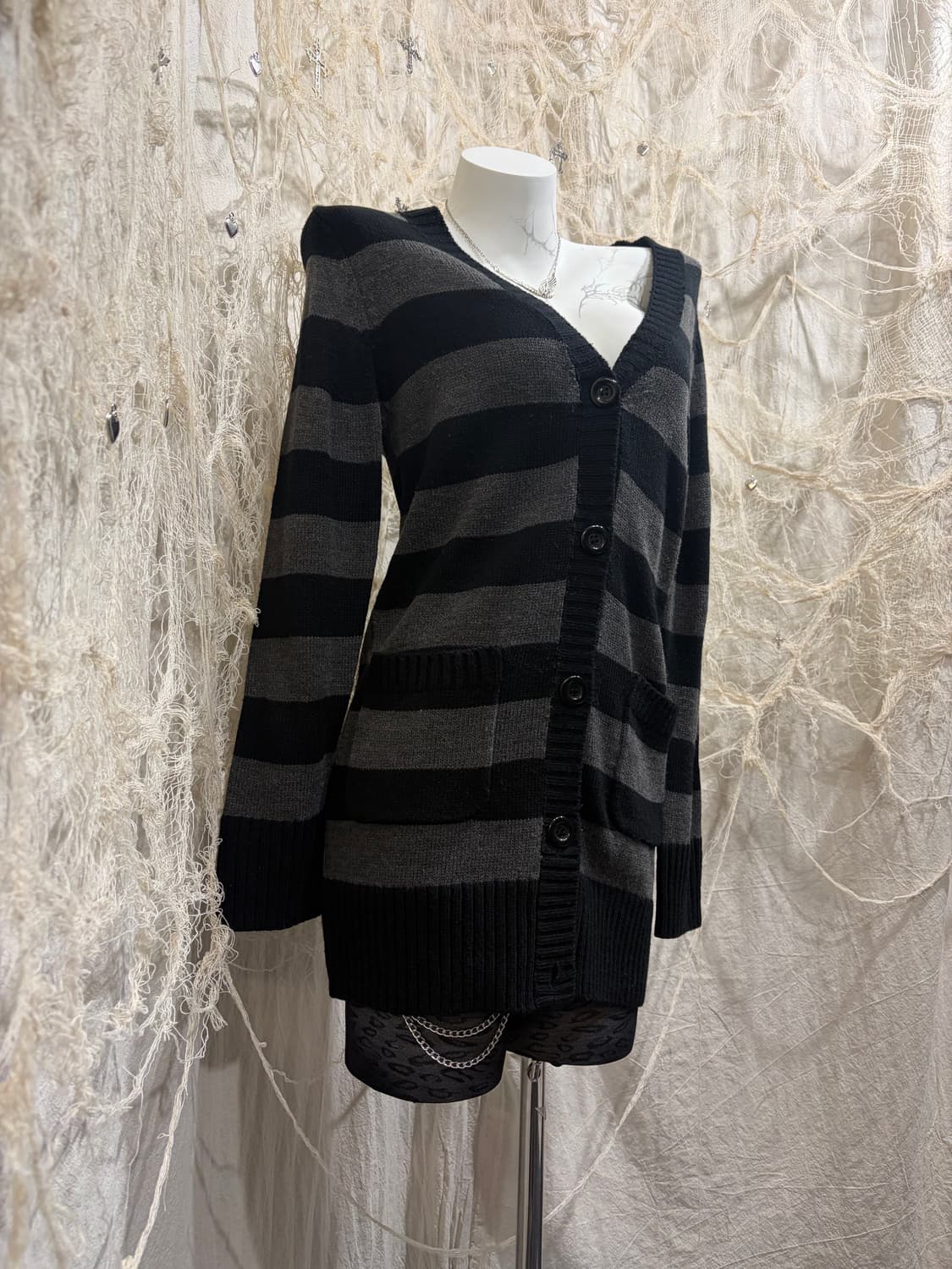 Gothic Stripe long Cardigan 상품이미지7