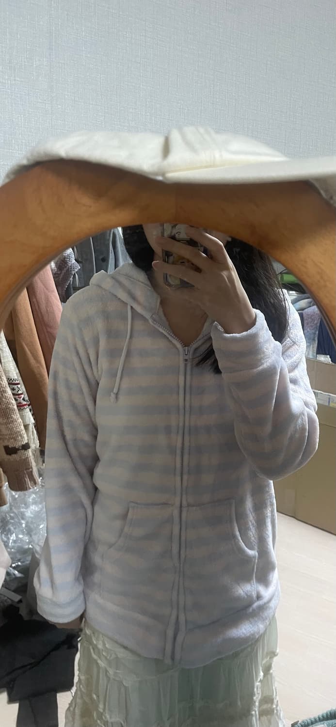 모리걸 빈티지 솜사탕 플리스 후드집업💗💜 상품이미지3