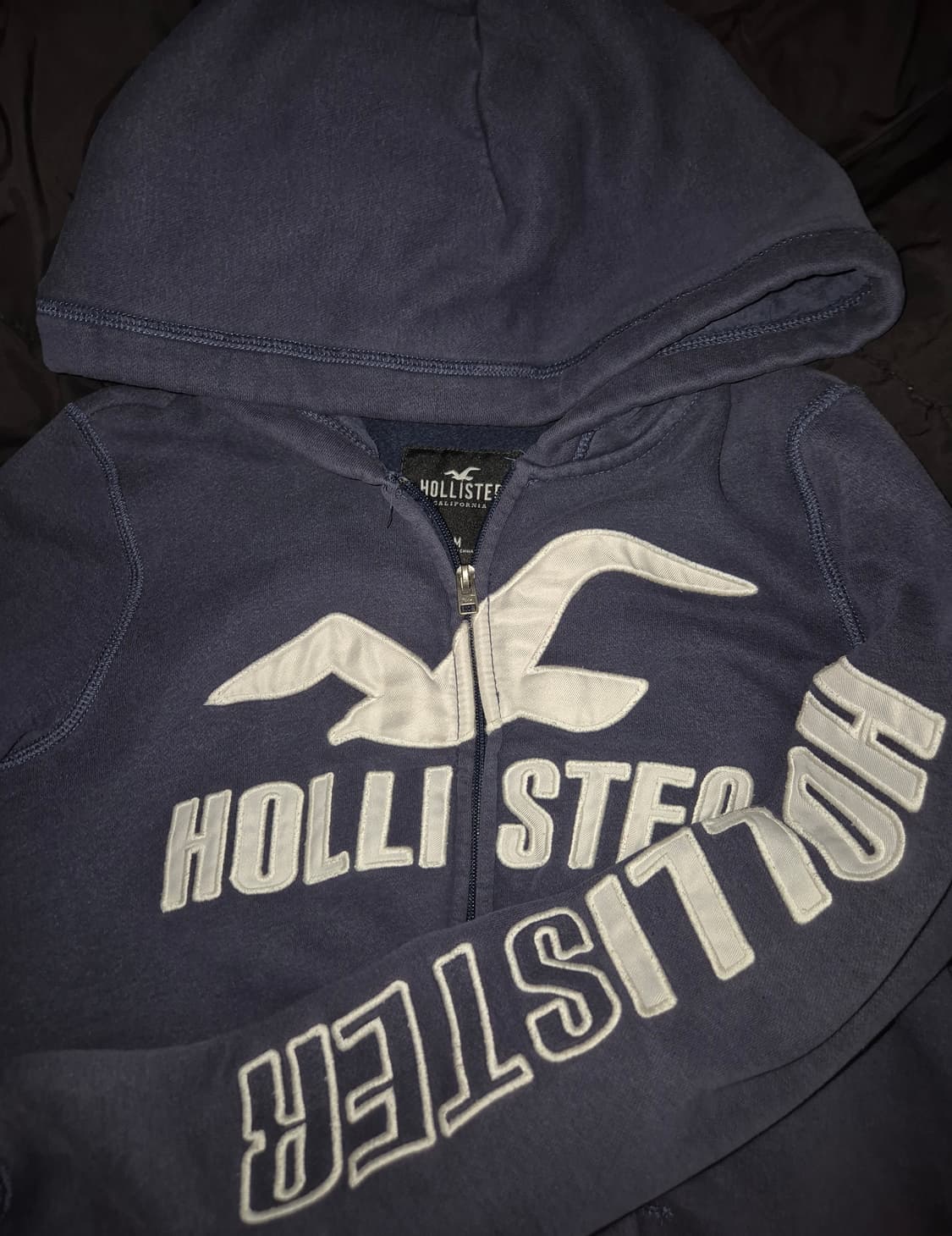 홀리스터 로고 네이비 후드집업 M 상품이미지1