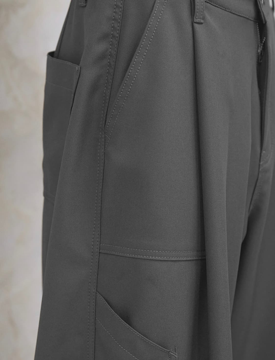 비긴 202 원턱 와이드 베이커 팬츠 [올리브/1] 상품이미지5