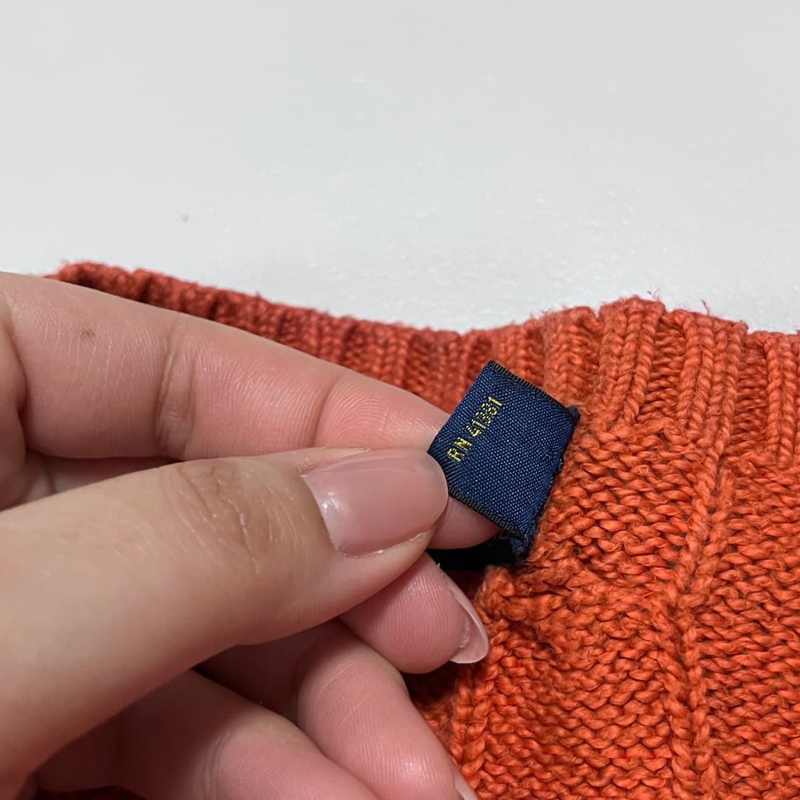 [정품] 폴로 당근 / 네이비포니 꽈배기 니트 [ XL ] 상품이미지4