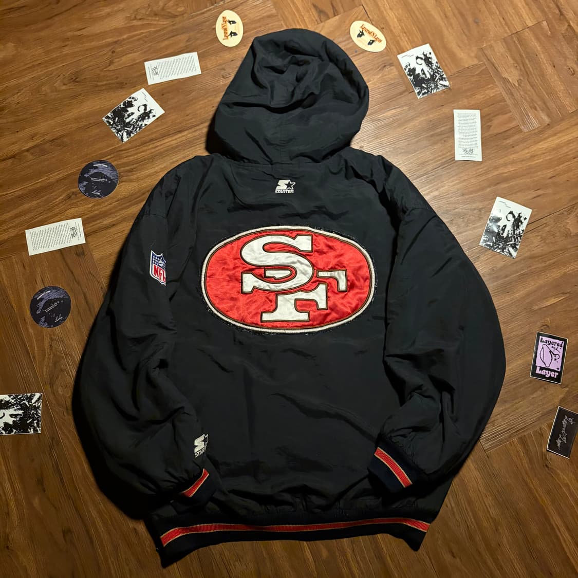 90S STARTER 49ERS HOODED JACKET XL 상품이미지1