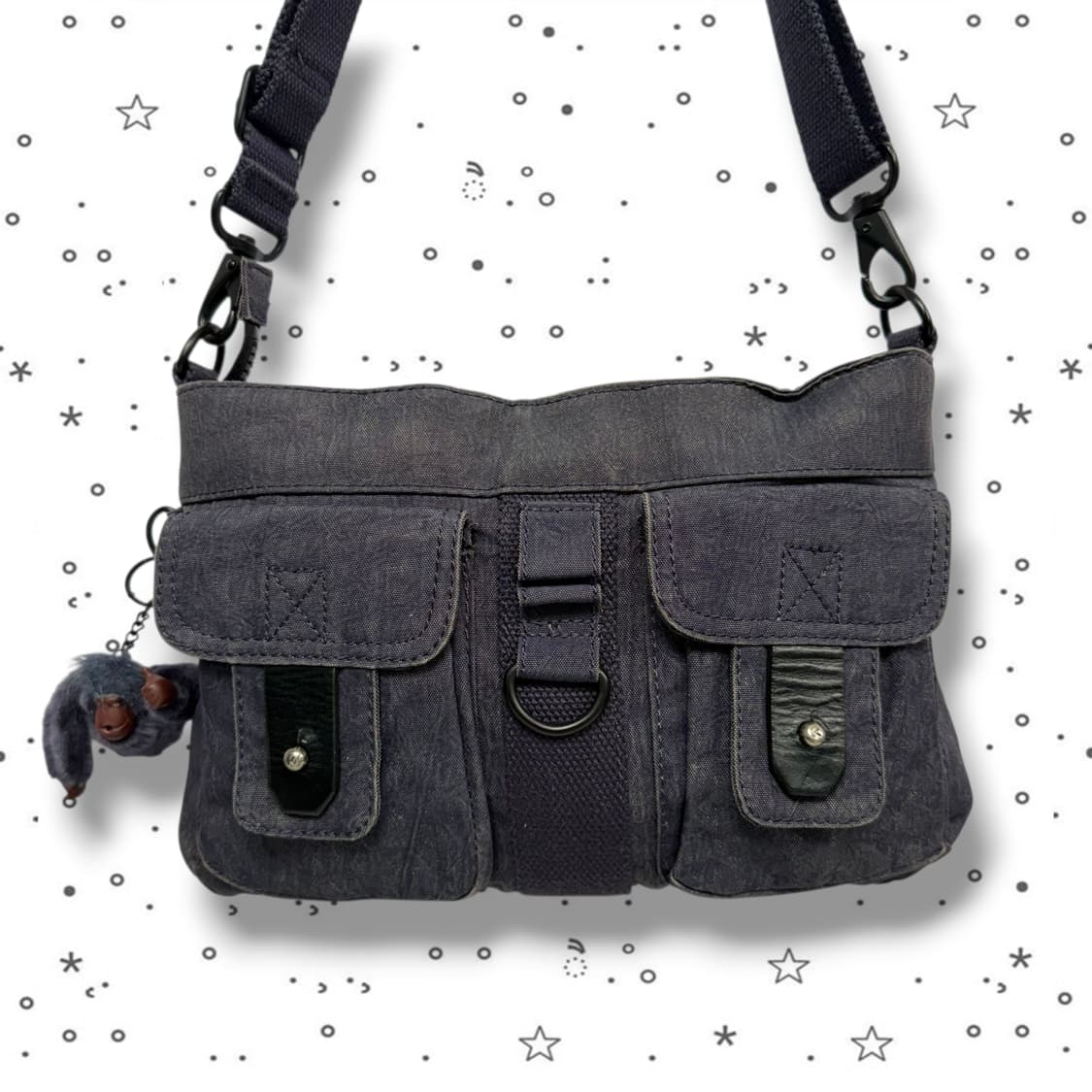 Kipling 키플링 데님 투포켓 크로스백 상품이미지2