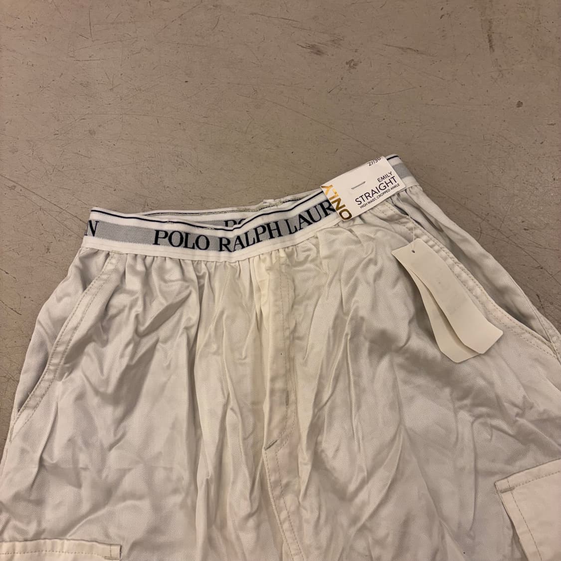 폴로 밴딩 카고 화이트 팬츠 상품이미지2