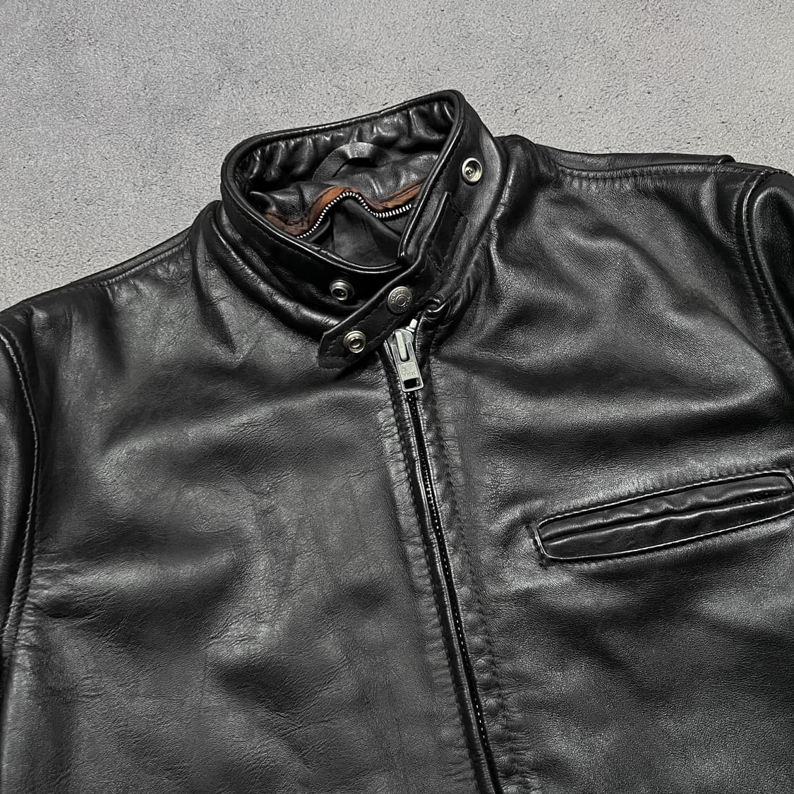 90's Schott 쇼트 카우레더 641 싱글 라이더 자켓 상품이미지2