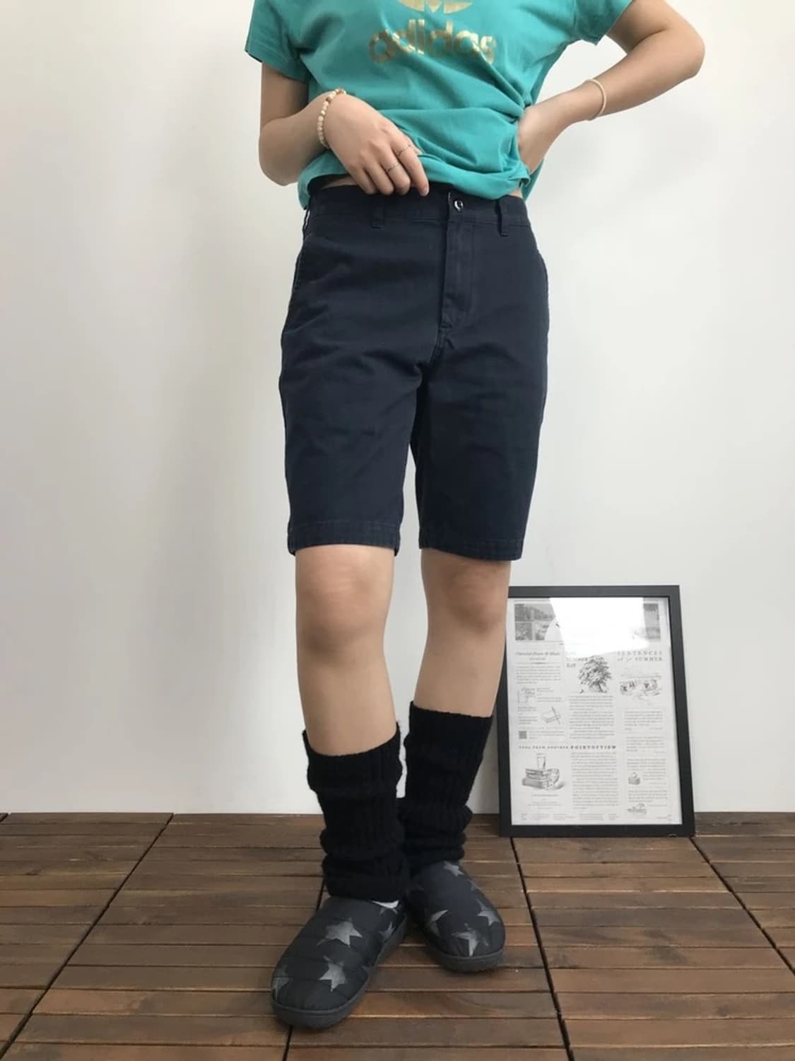 Beams Cotton Shorts Navy Pants 상품이미지1