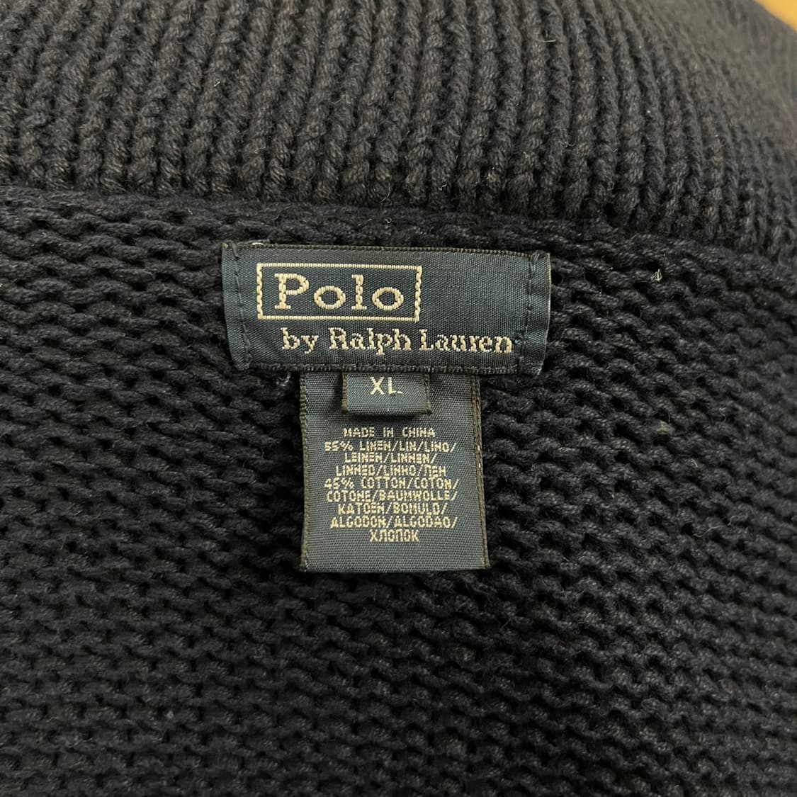 [정품/XL,85] 폴로 랄프로렌 네이비 카라 니트 가디건 b18 상품이미지8