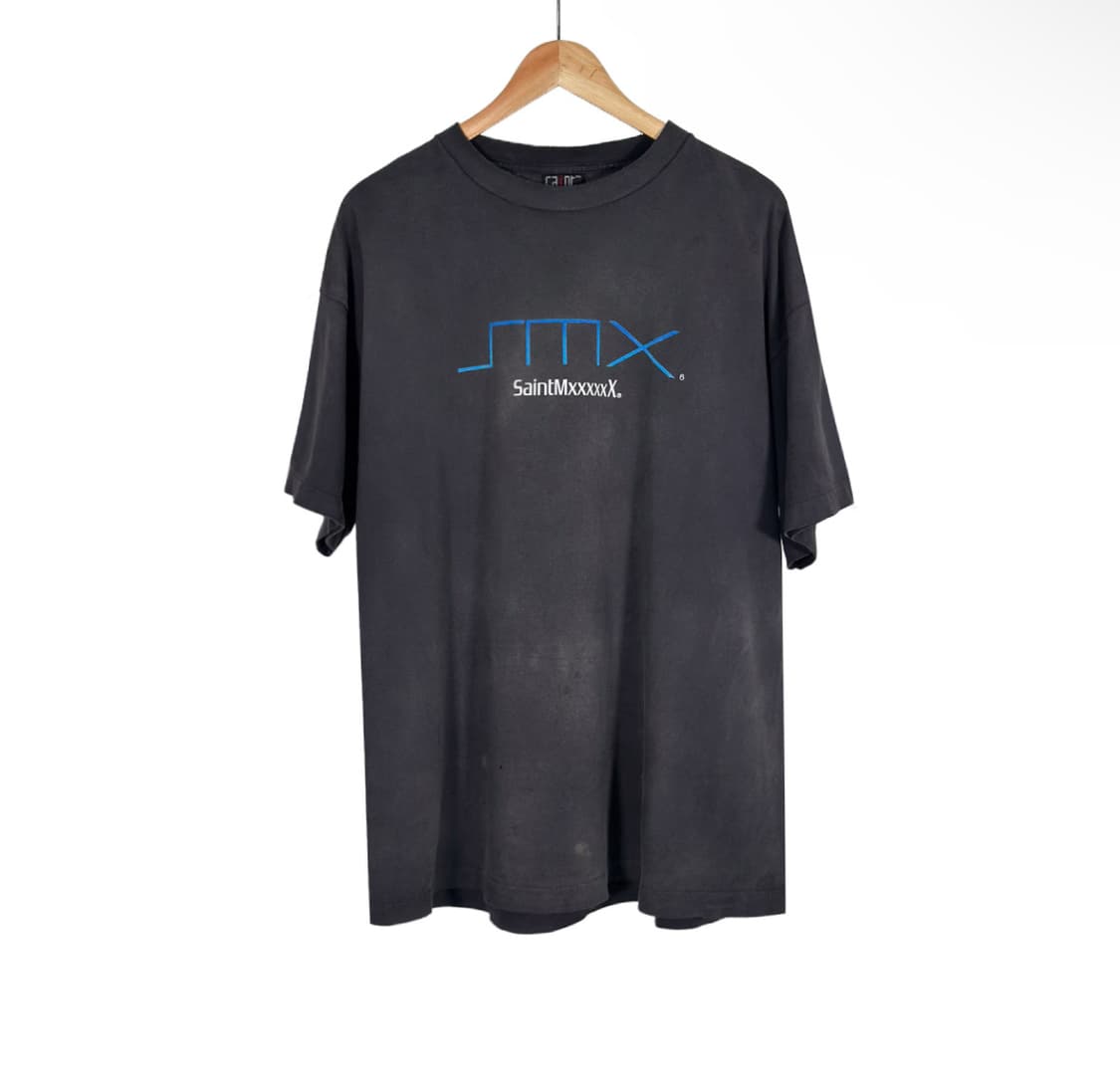 [XL] 세인트 미카엘 x 플레이스테이션 SMX 워싱 로고 티셔츠 그레이 상품이미지1