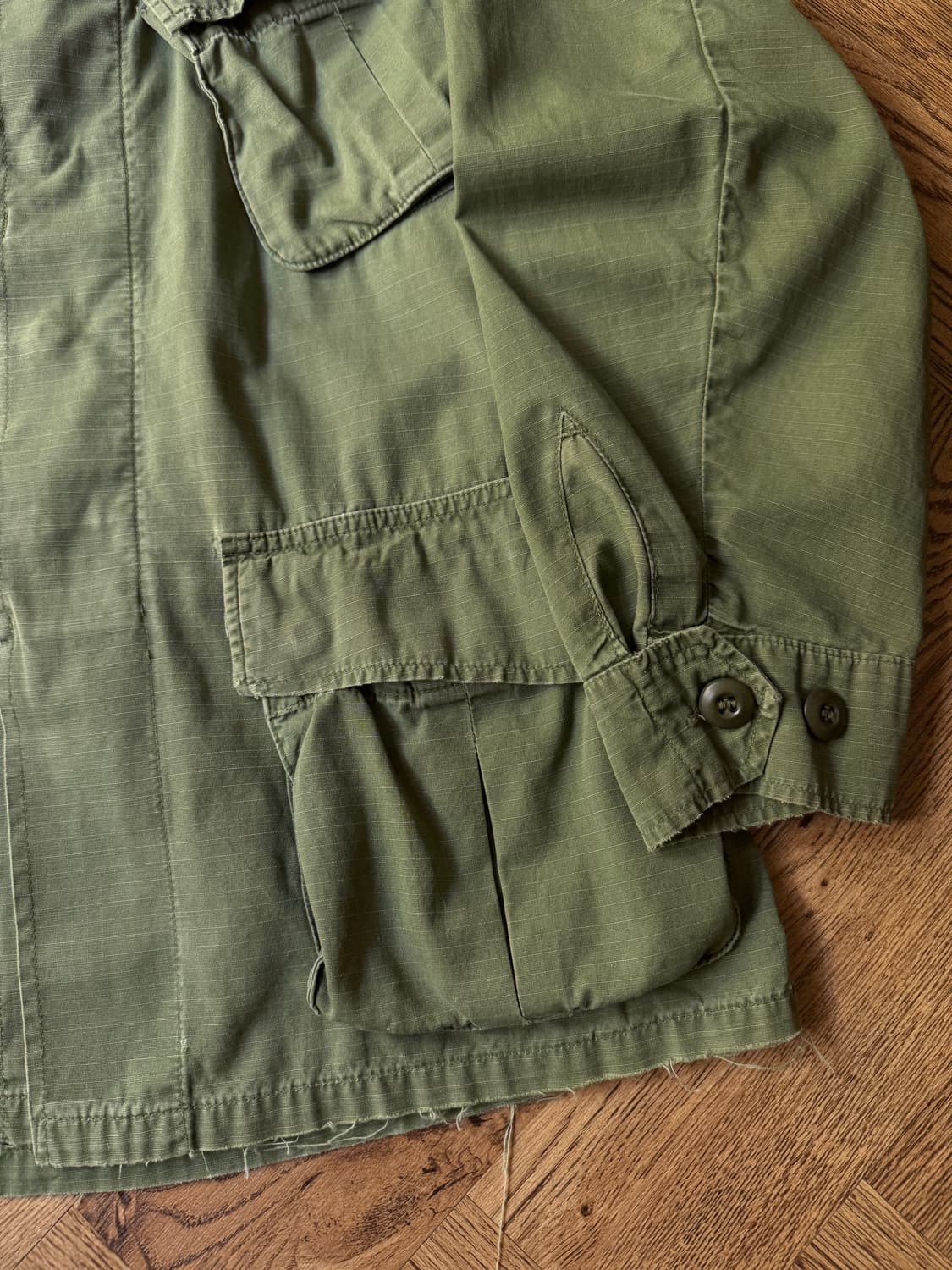 [S]60's 오리지널 U.S 밀리터리 립스탑 정글 퍼티그 자켓 상품이미지5