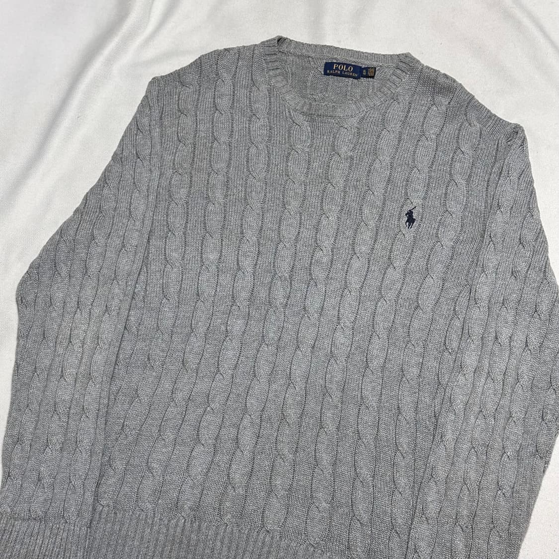 XL 폴로랄프로렌 그레이 코튼 케이블 니트  상품이미지1