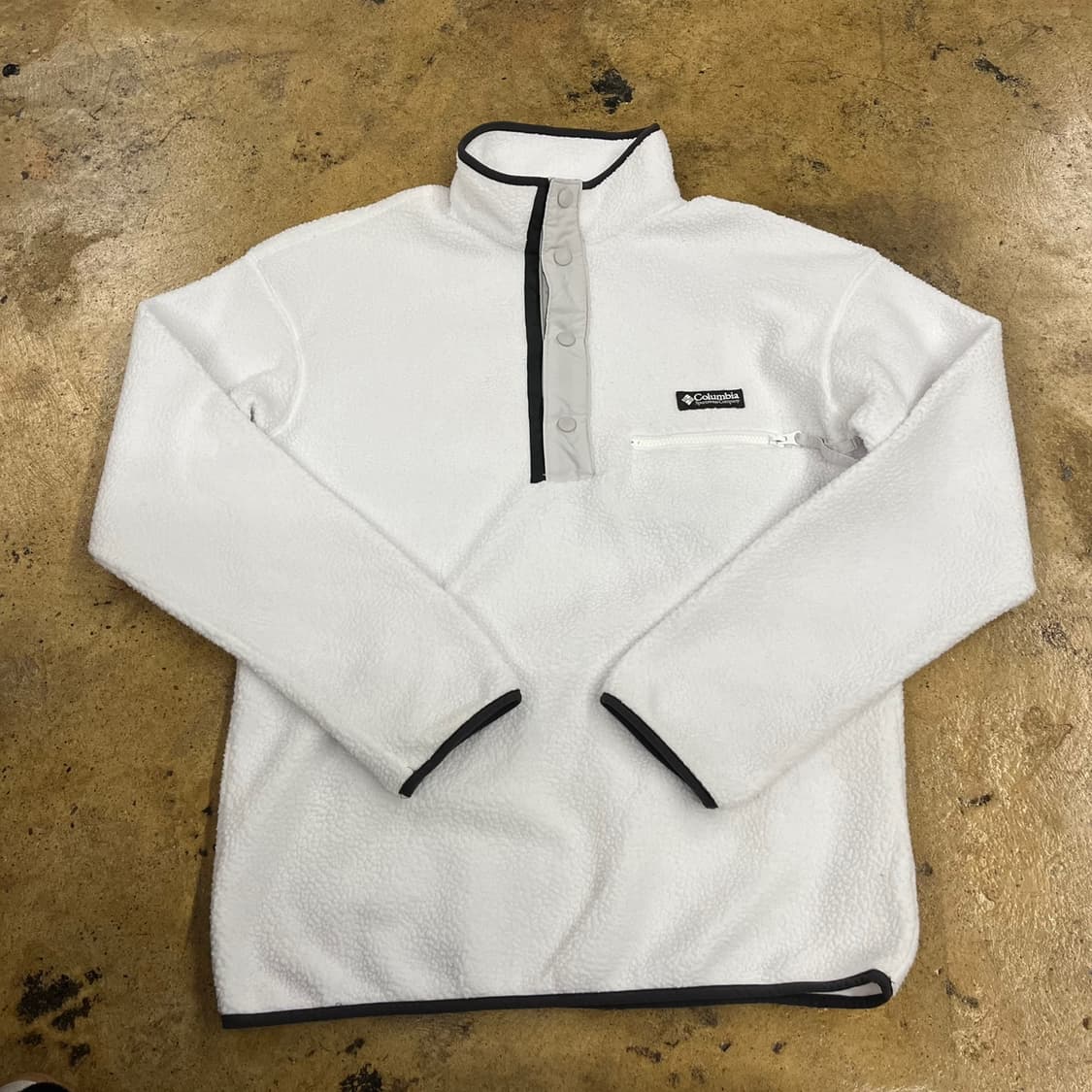 [정품/S] 컬럼비아 흰색 플리스 풀오버 반집업 b18 상품이미지2