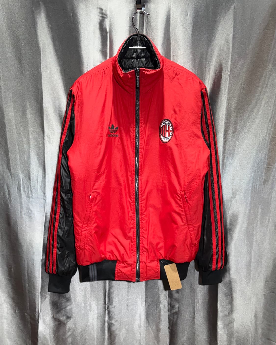 M 아디다스 파이어버드 AC밀란 레드 배색 리버시블 패딩 상품이미지7