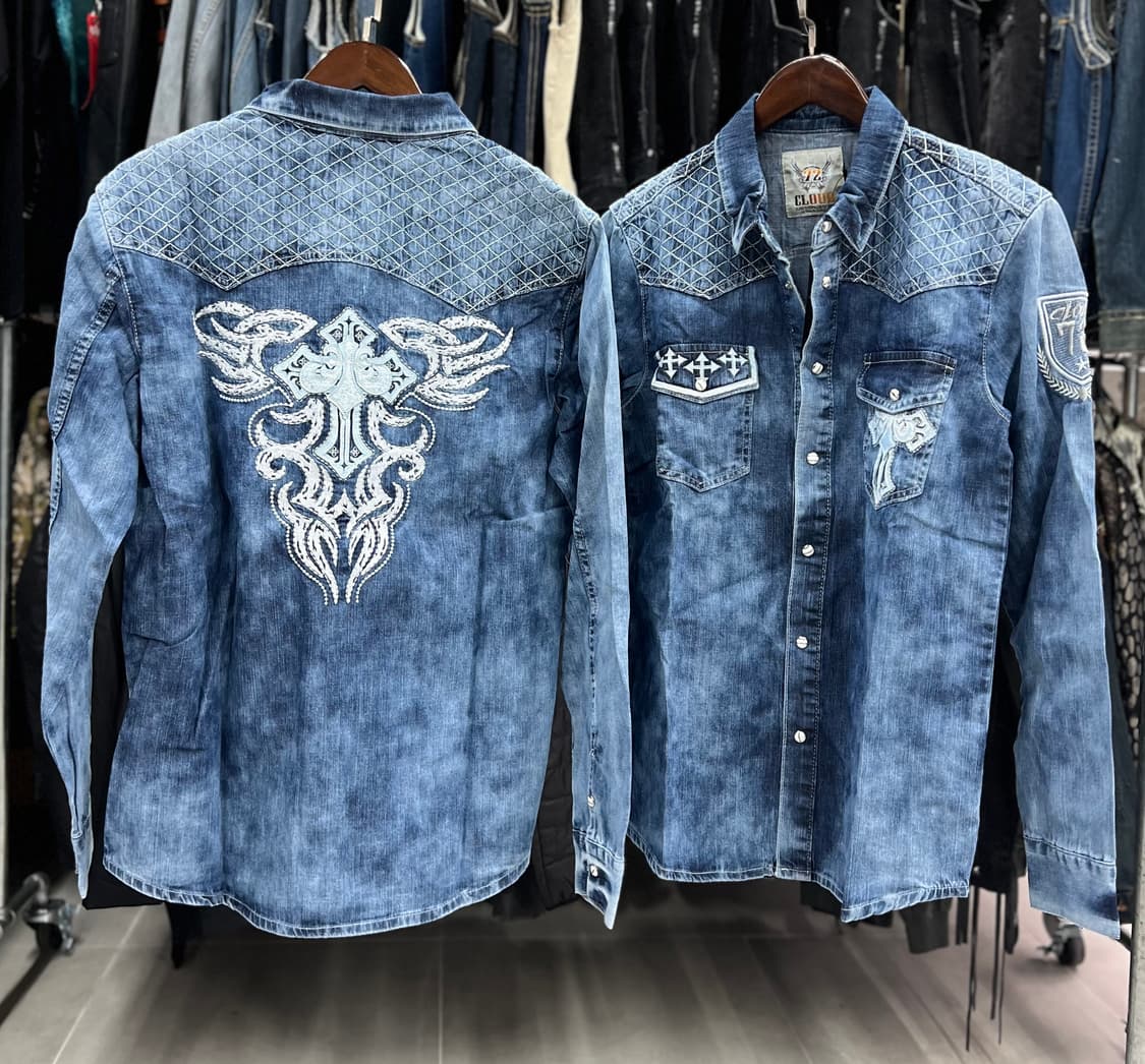 격자 워싱 남방  상품이미지1