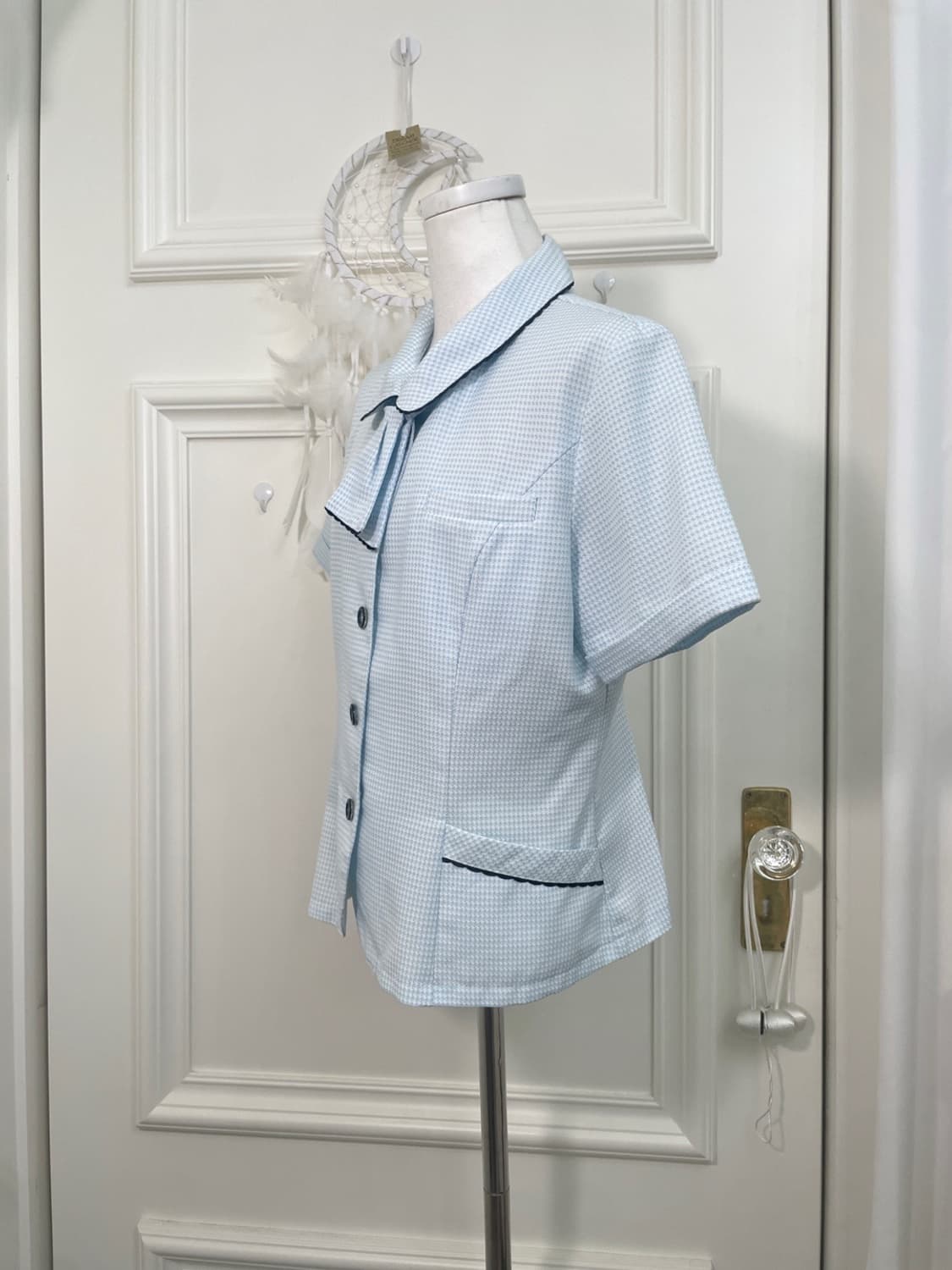 sky blue tweed handkerchief summer jacke 상품이미지3