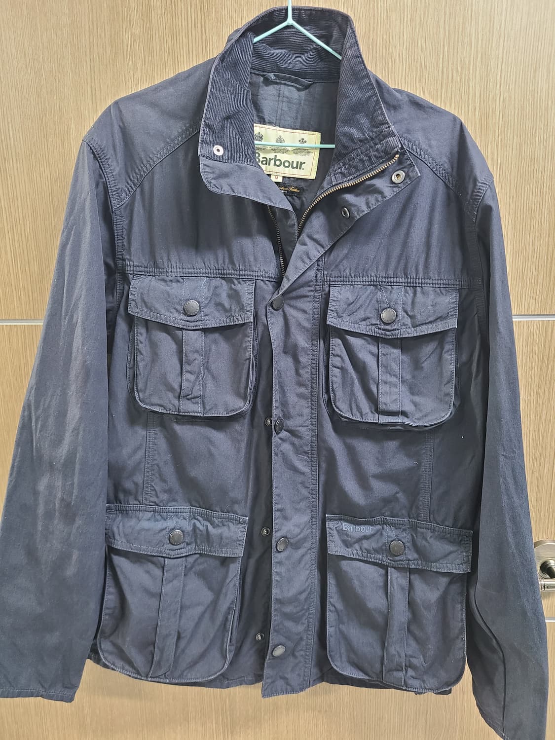 바버 네이비 포켓 코튼 자켓  상품이미지1