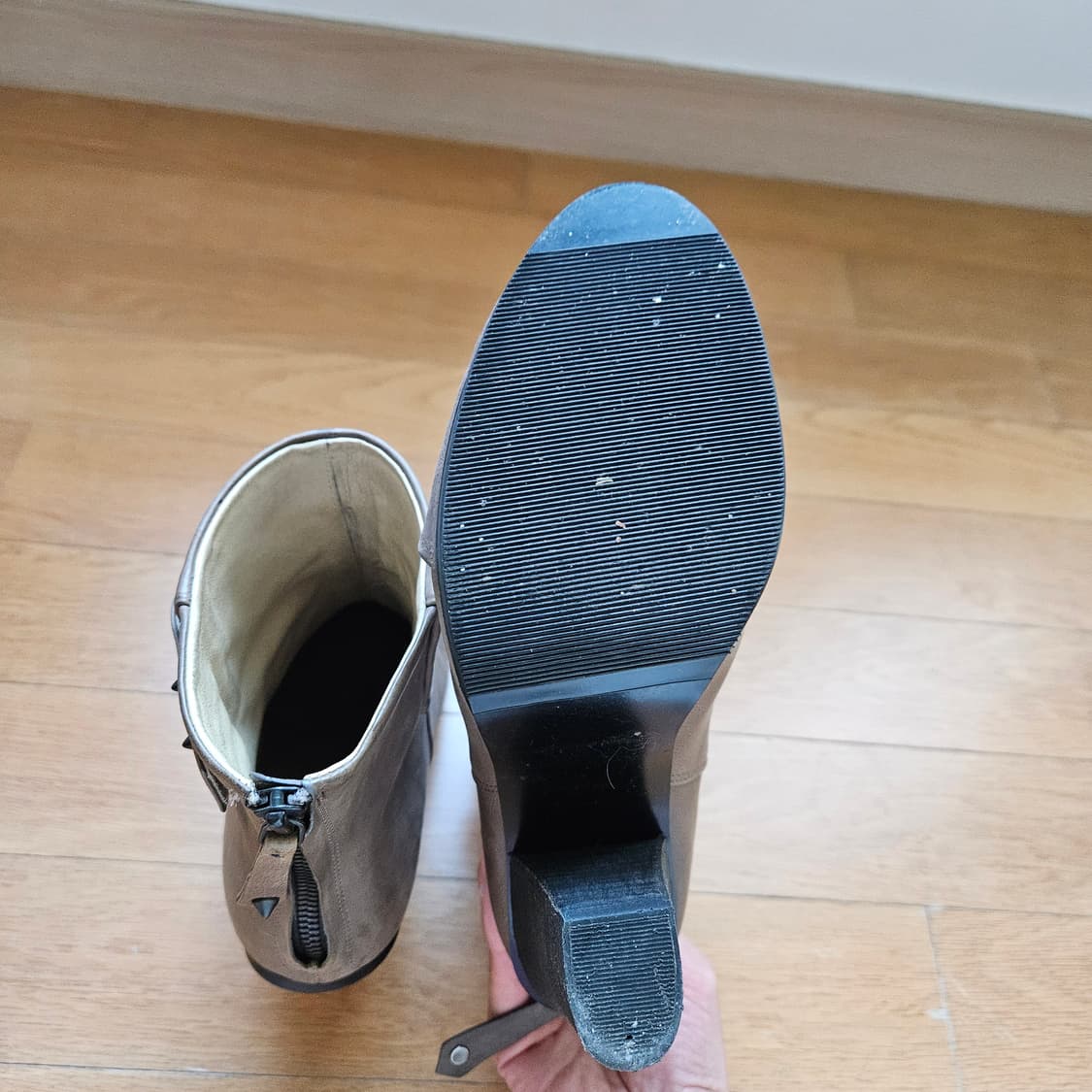 시스템 앵클 가죽 부츠 240mm 굽 9cm   상품이미지6