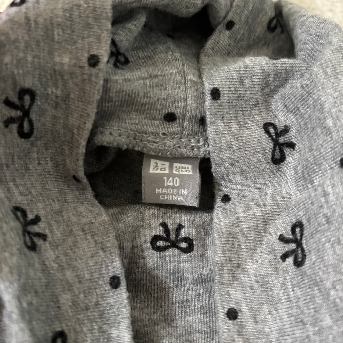 일본빈티지 유니클로 키즈 리본 그레이 딱붙 이너 탑 상품이미지5