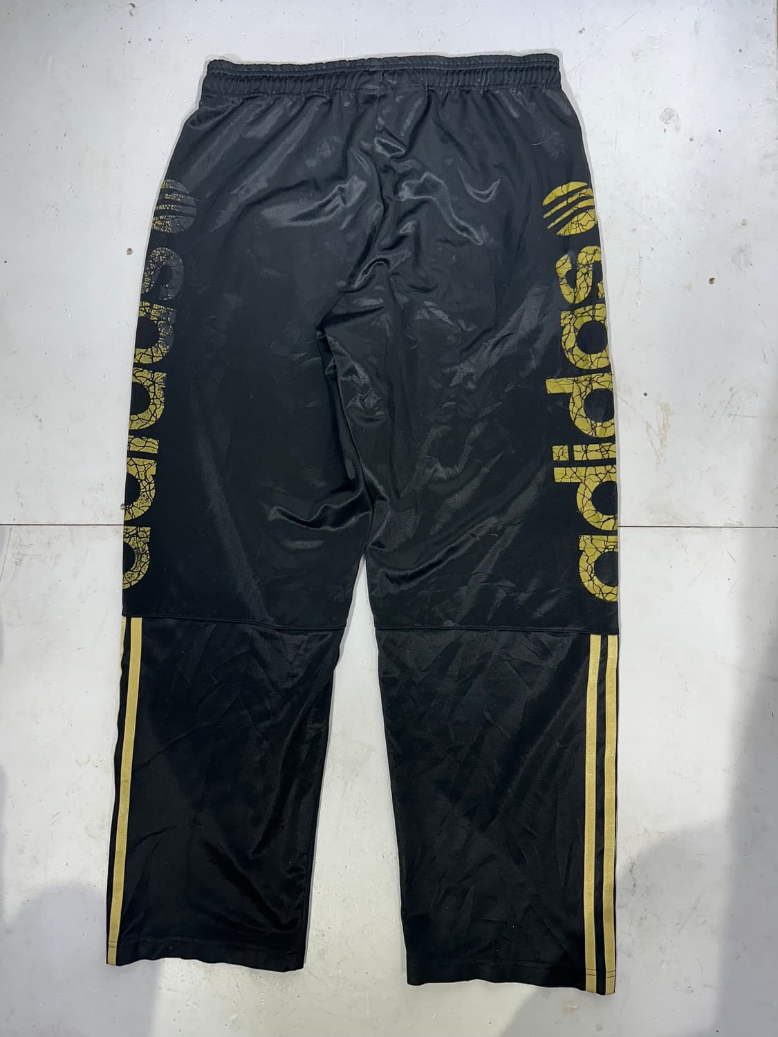아디다스 블랙 골드 스펠아웃 삼선 와이드 팬츠 L 상품이미지5